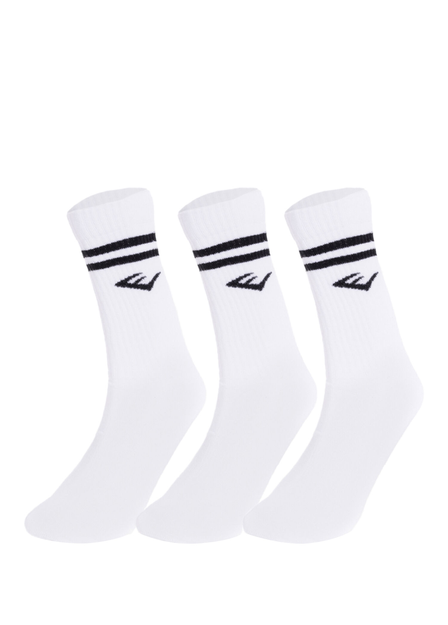 Stripe Econ 3'lü Beyaz Unisex Çorap