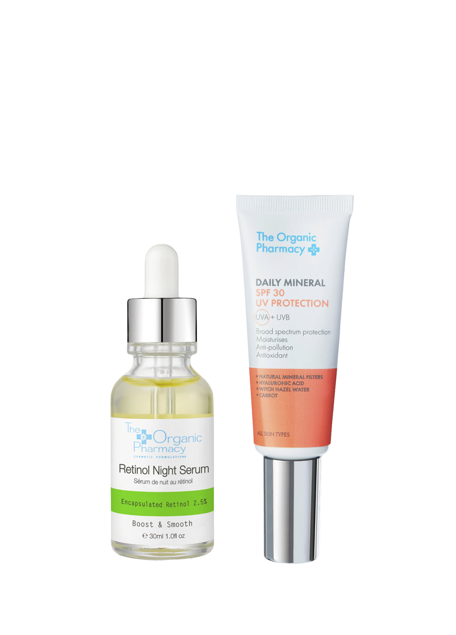 Bright Defence Retinol Gece Serumu + Günlük Mineral SPF 30+ Güneş Kremi 2'li Cilt Bakım Seti