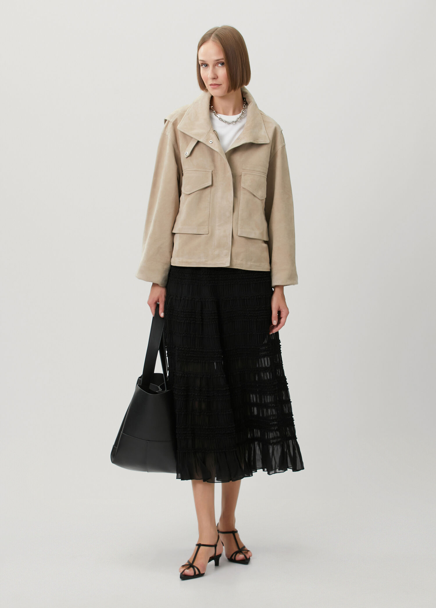 Lotus Black Midi Skirt
