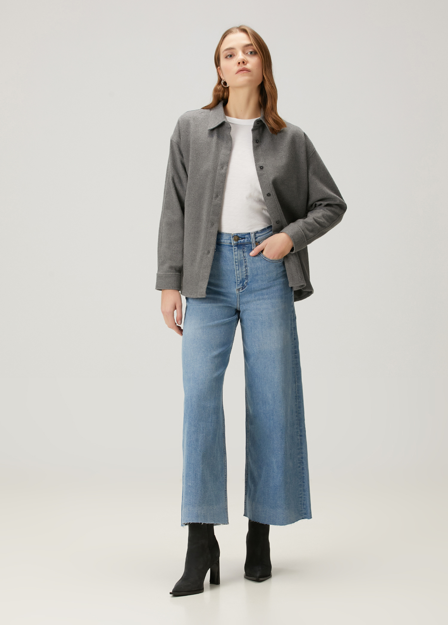 Flexi Sofie Mavi Wide Leg Jean Pantolon