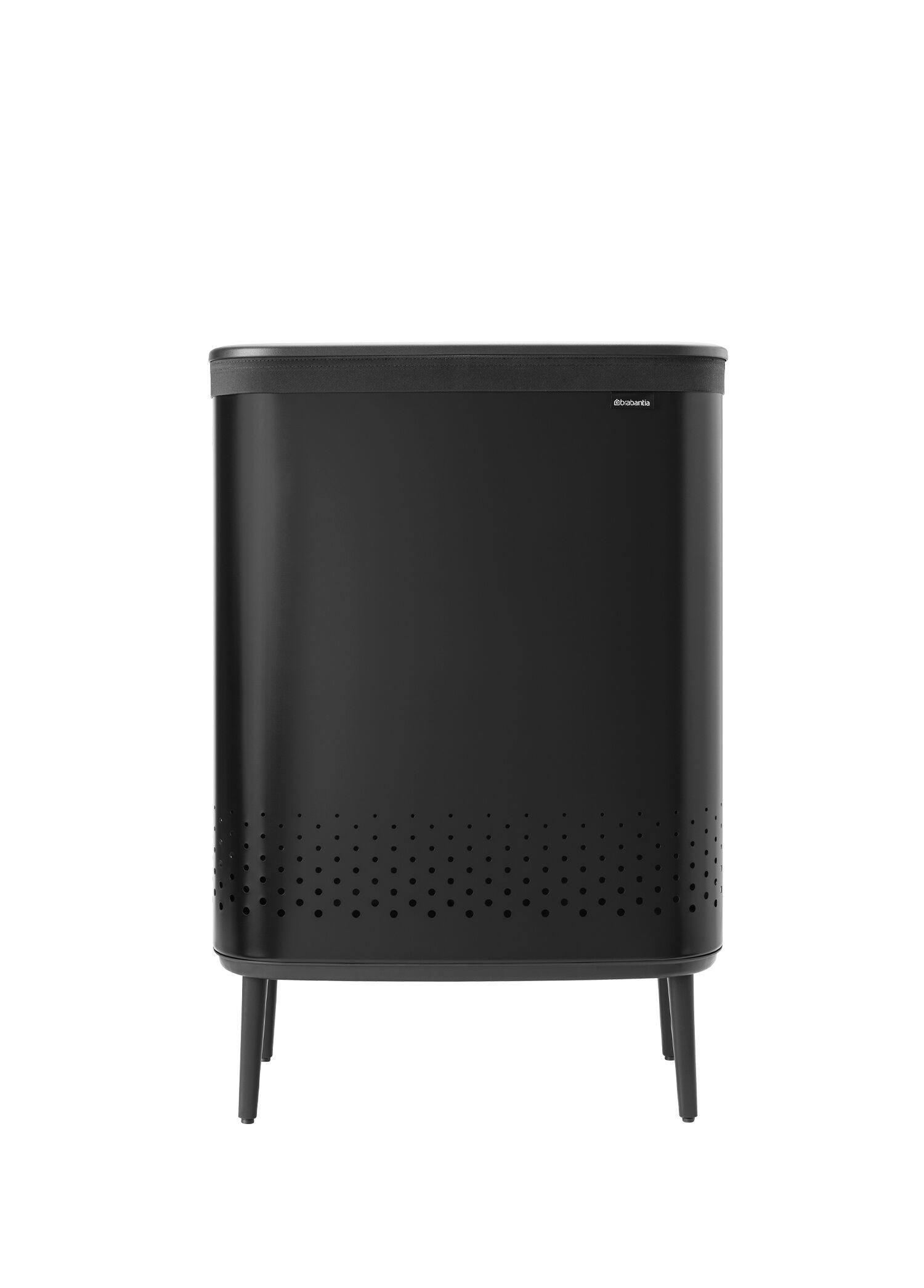 Bo Matt Black Plastik Kapaklı Çamaşır Sepeti 2x45L