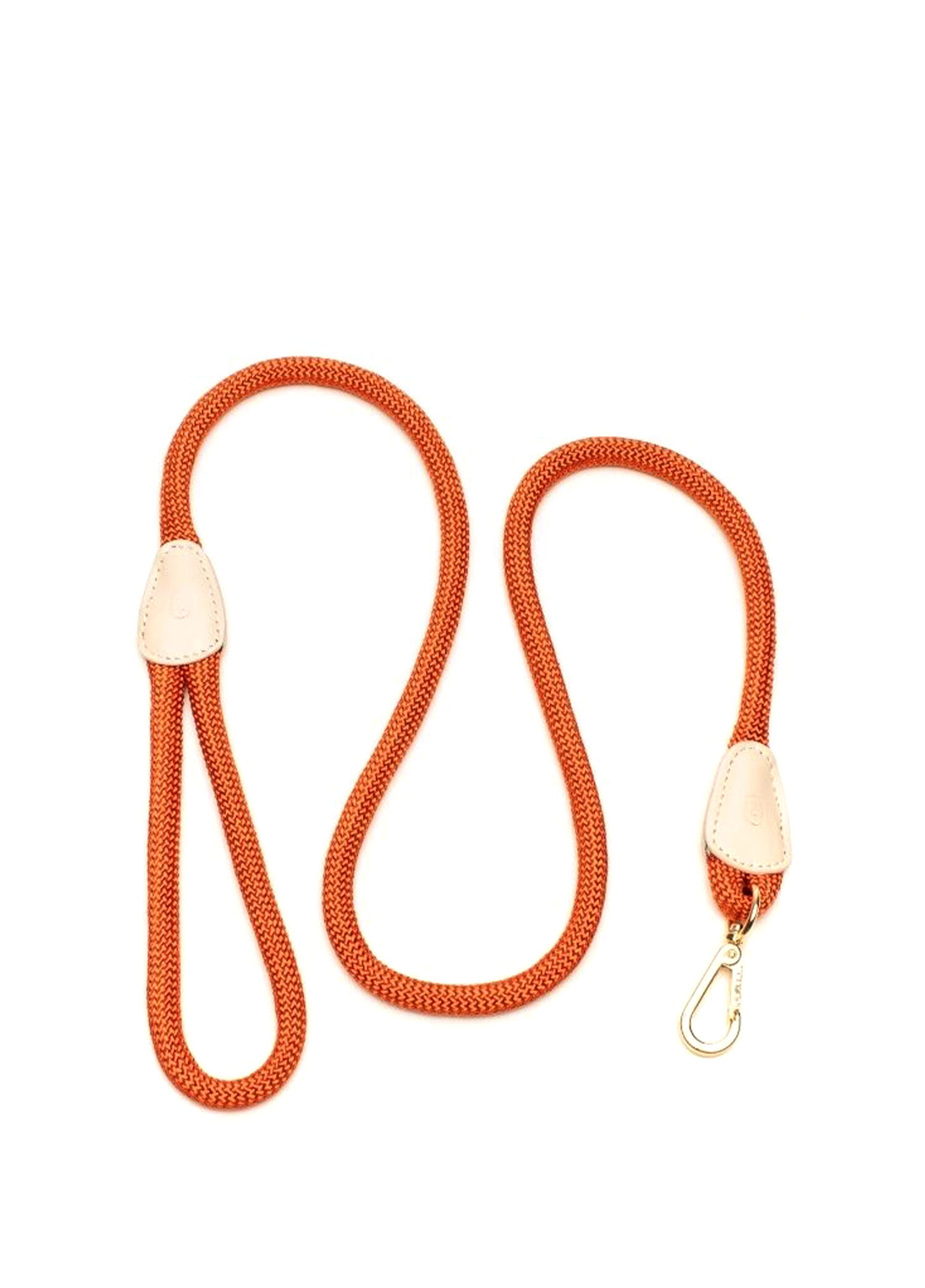 Turuncu Bej Paracord ve Deri Köpek Gezdirme Kayışı