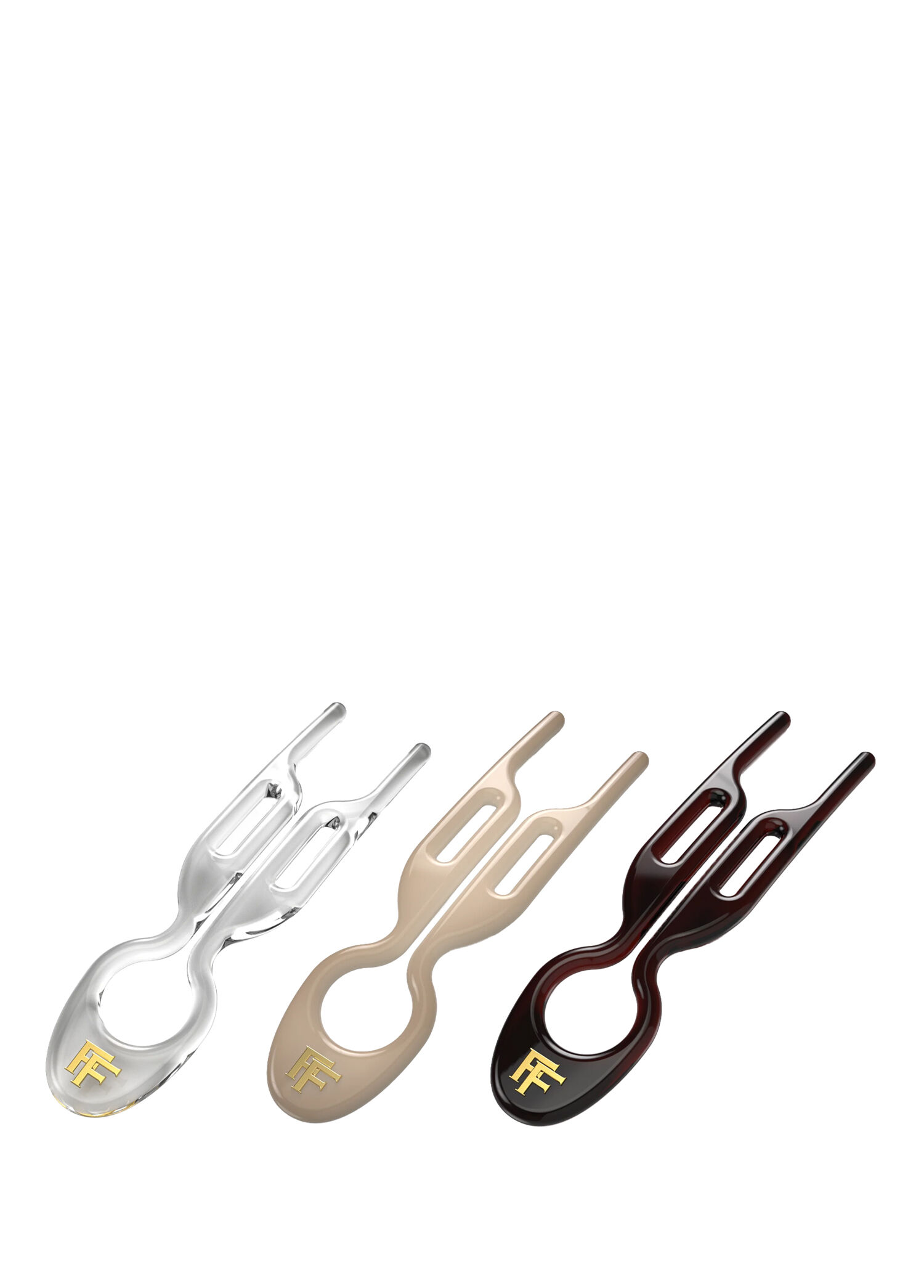 Nº 1 Hairpin London Collection Transparan, Soft Beige ve Kahverengi 3'lü Saç Tokası