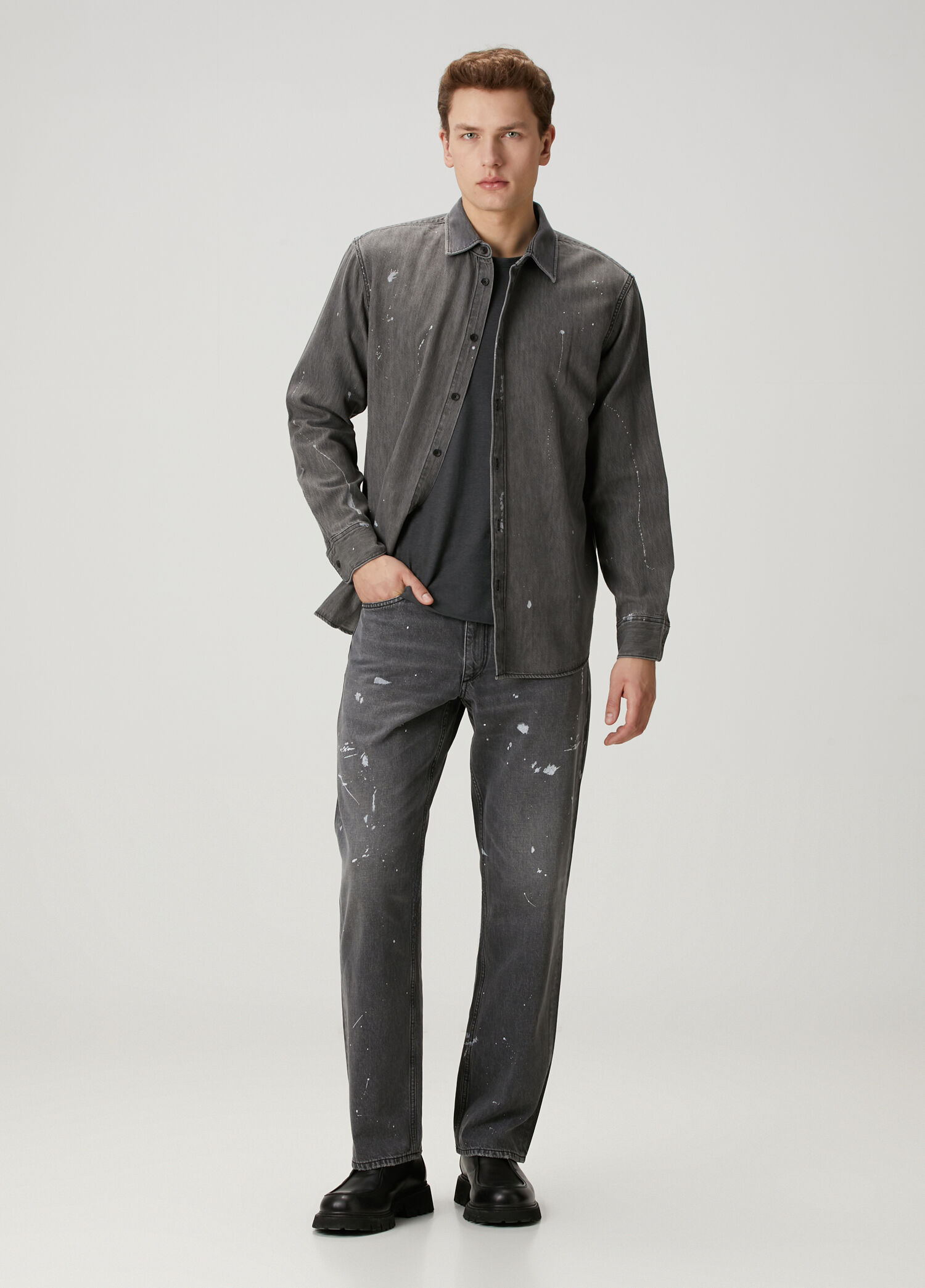 Koyu Gri Jean Pantolon
