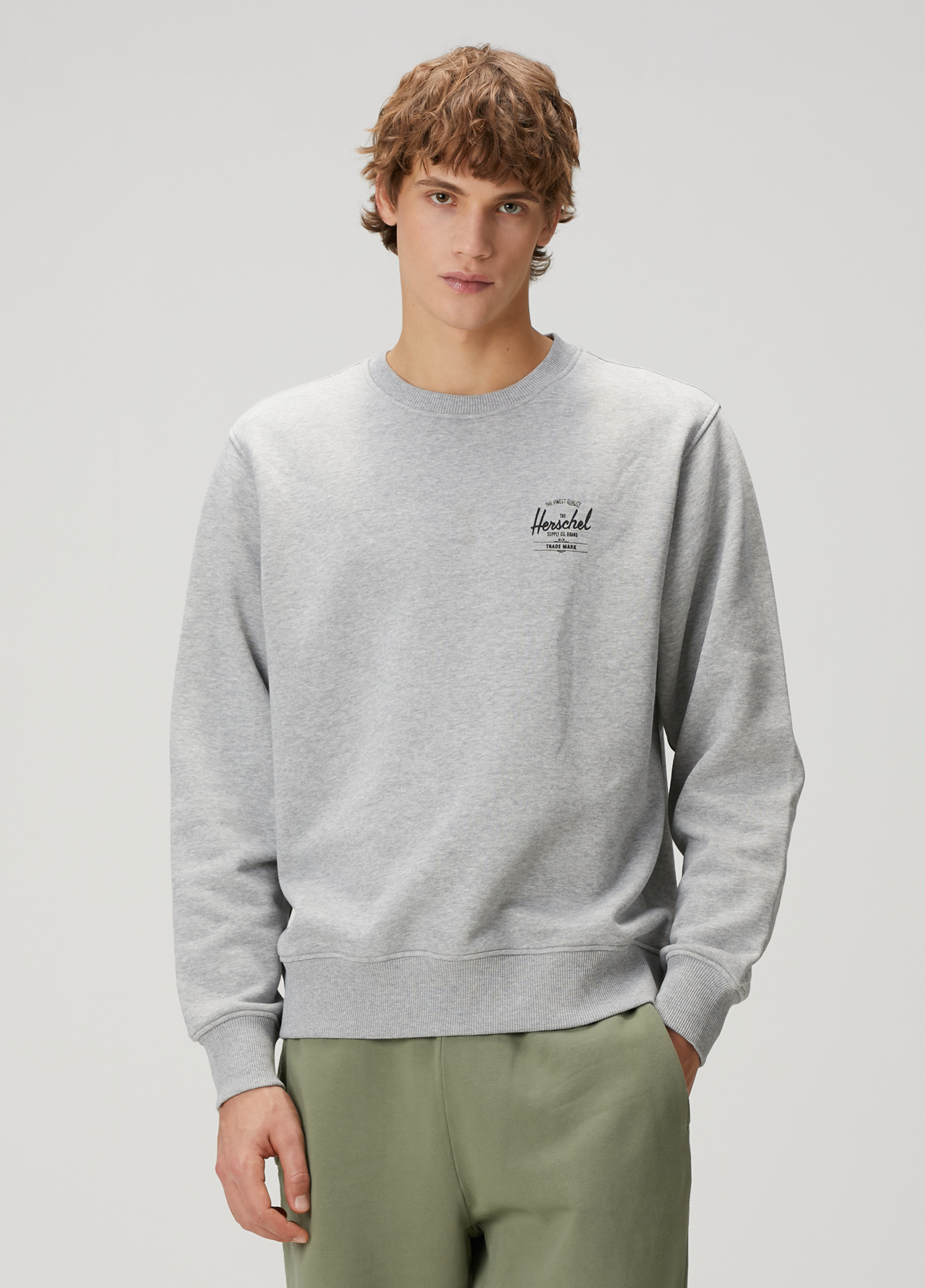 Gri Logo Baskılı Sweatshirt