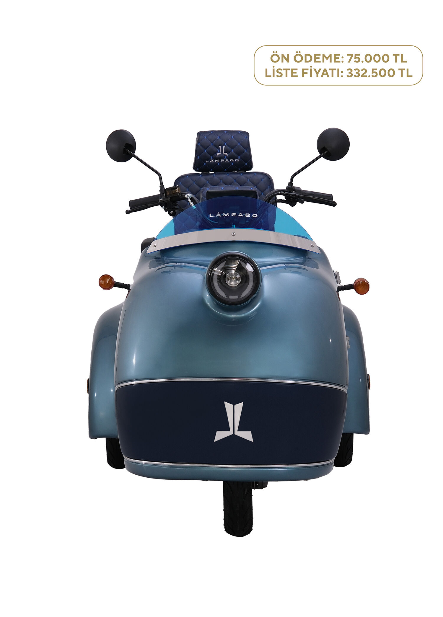 Elektrikli Lacivert Mavi Moped Motosiklet