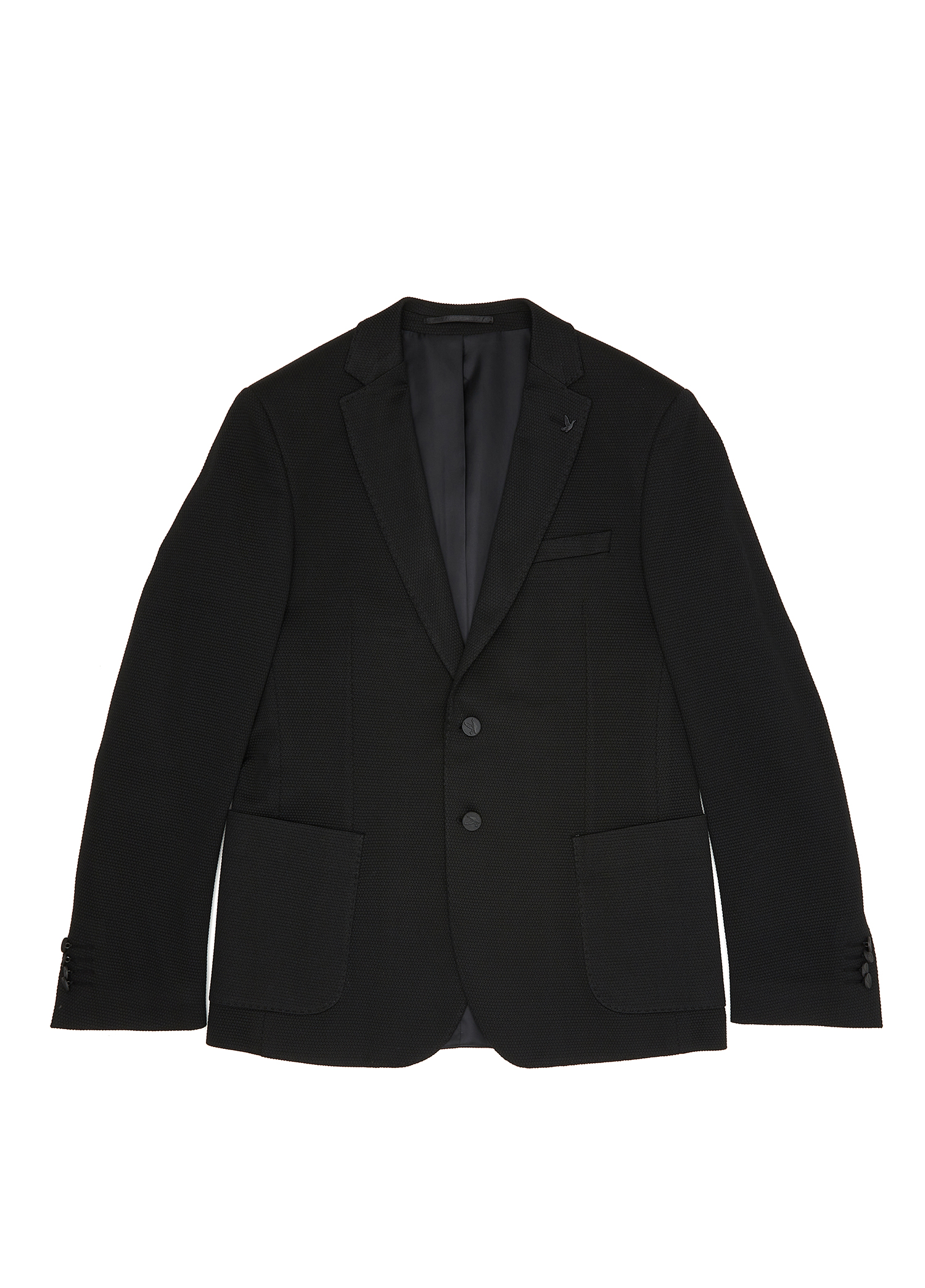 Siyah Petek Dokulu Blazer_10