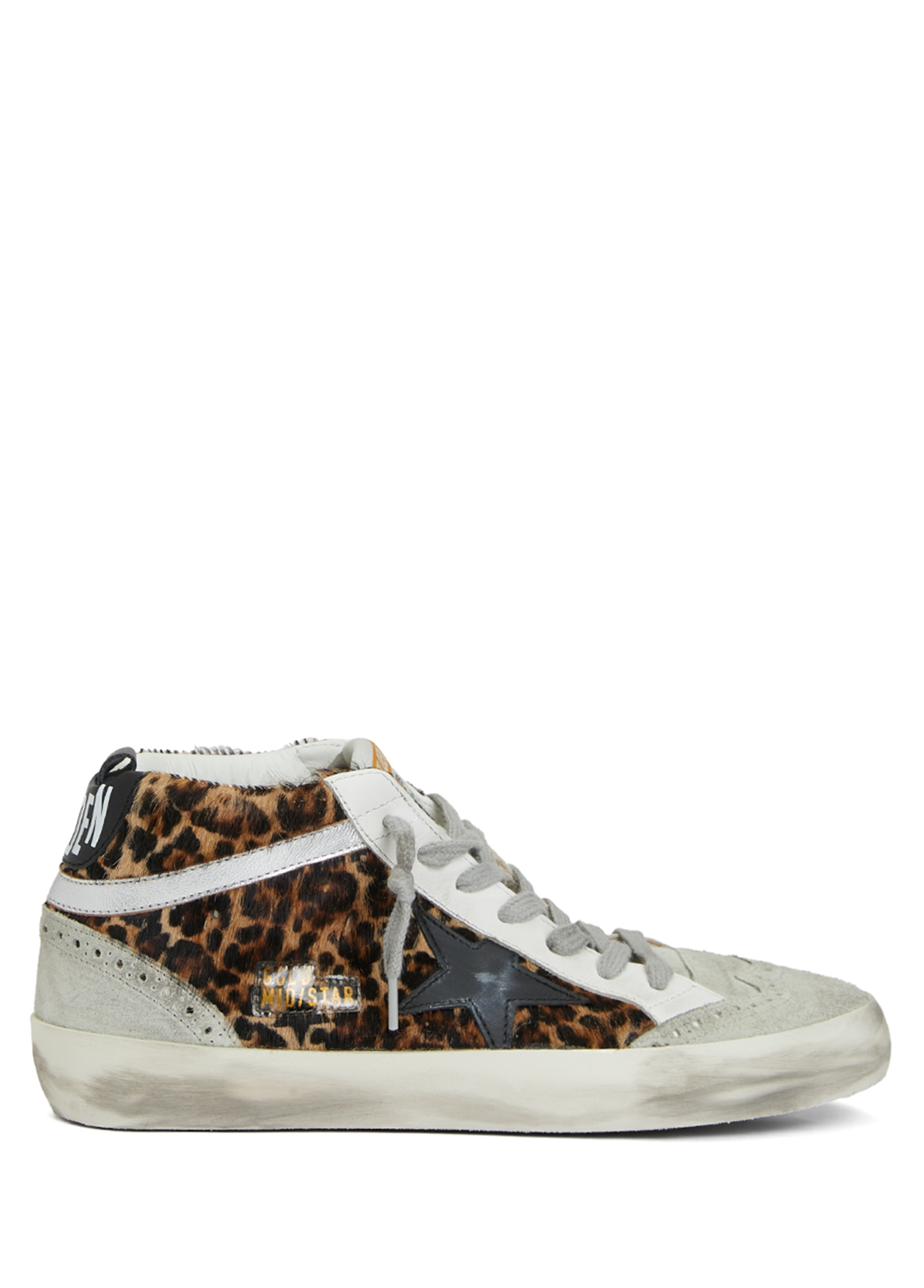 Mid Star Leopar Kadın Deri Sneaker