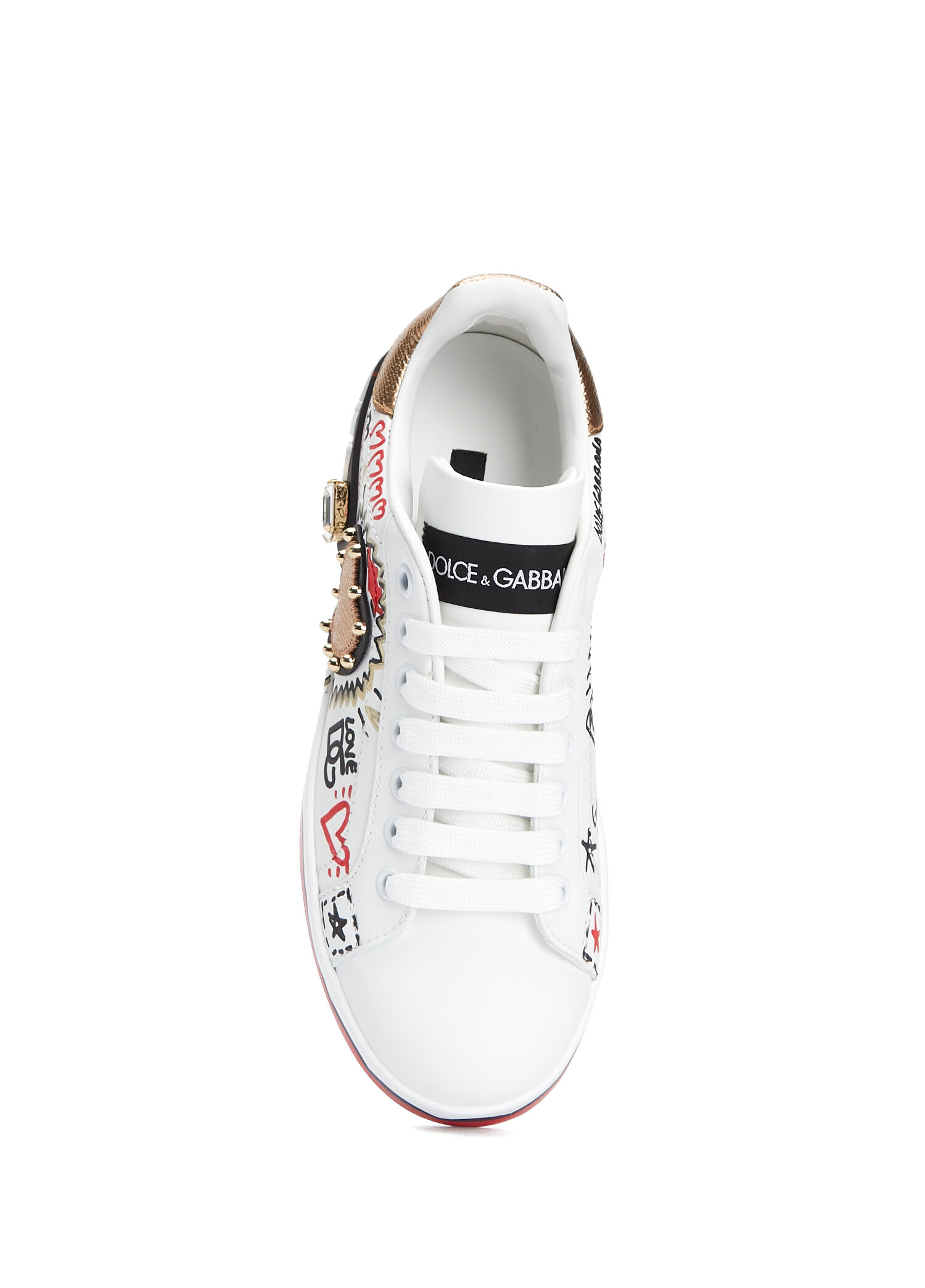 Dolce&Gabbana Beyaz Kadın Portofino Beyaz Kadın Deri Sneaker