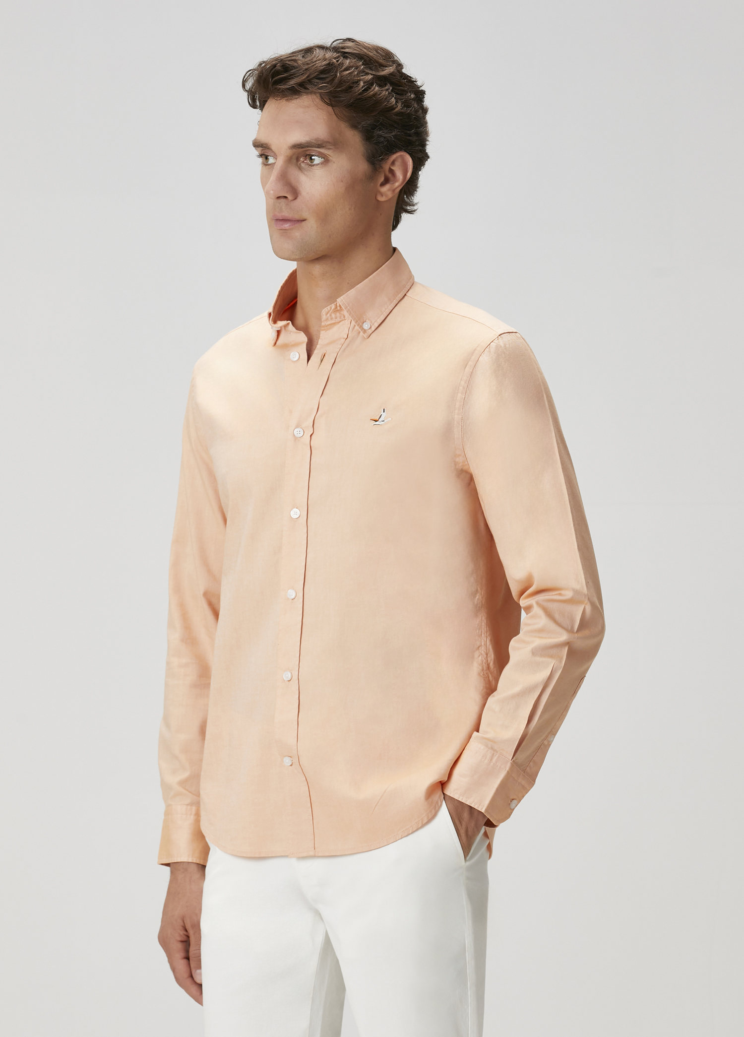 Comfort Fit Turuncu Oxford Gömlek_1