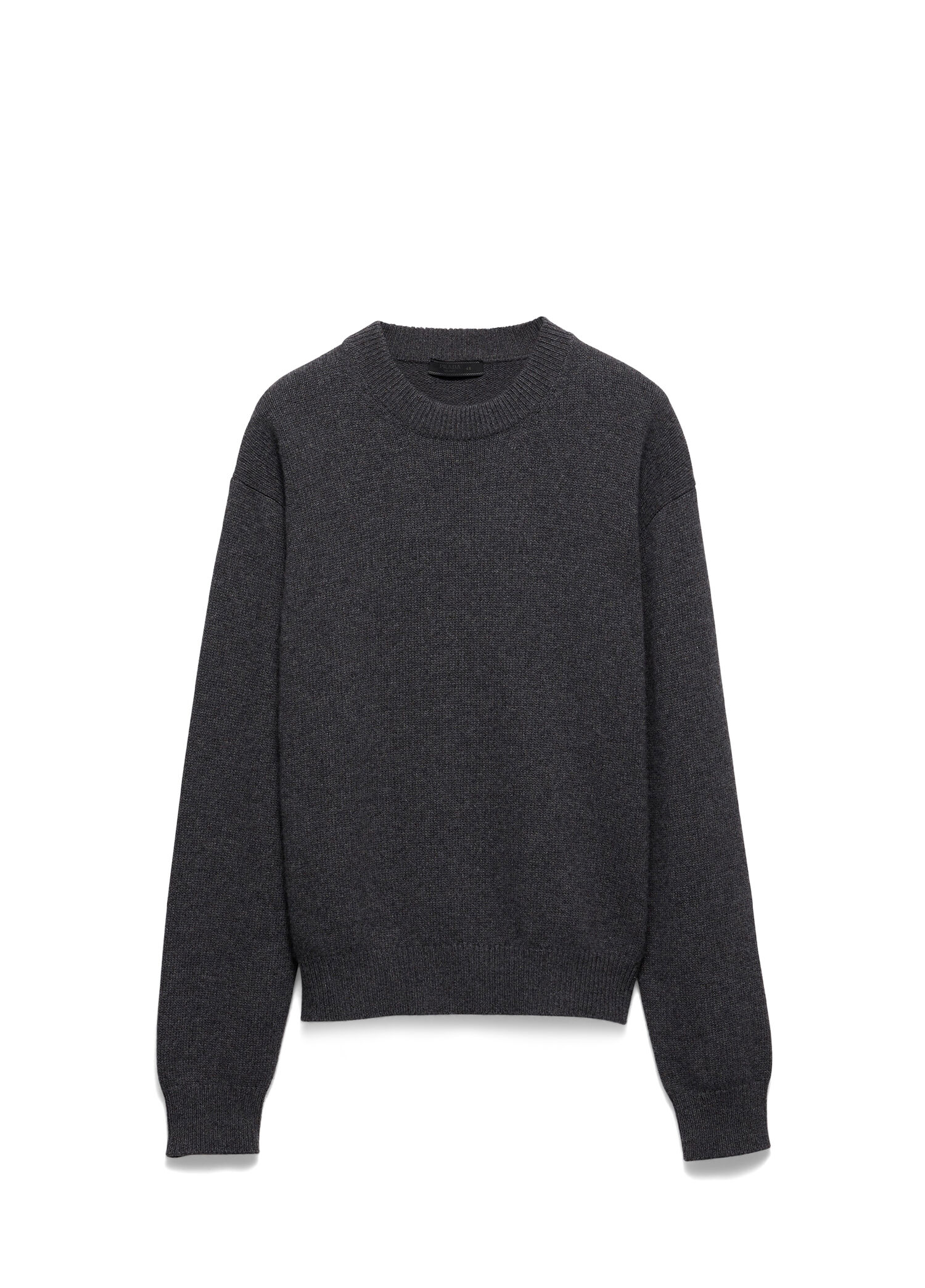 Gri Re-Cashmere Bisiklet Yaka Erkek Kazak