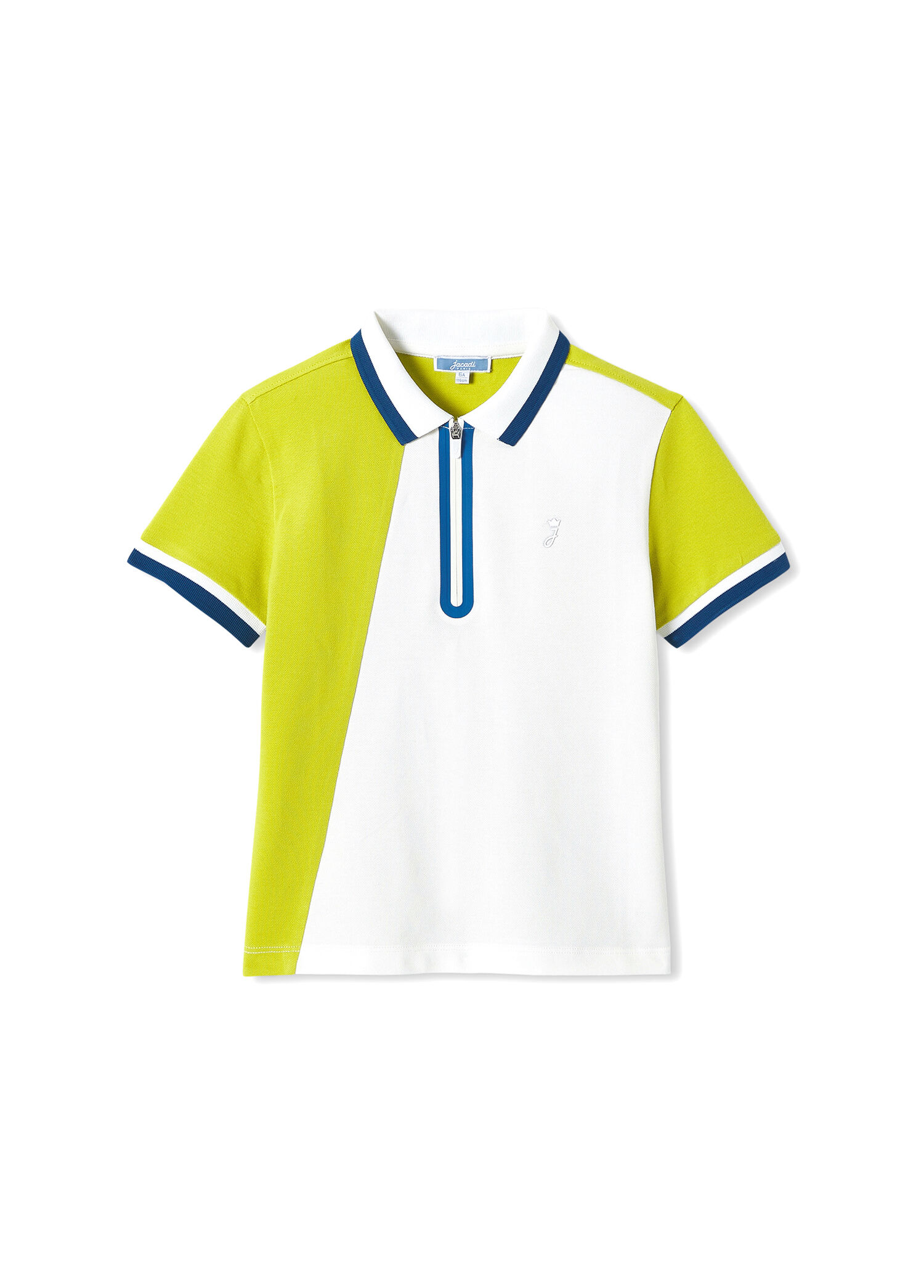 Beyaz Yeşil Pike Polo Yaka Kısa Kollu Erkek Çocuk T-shirt