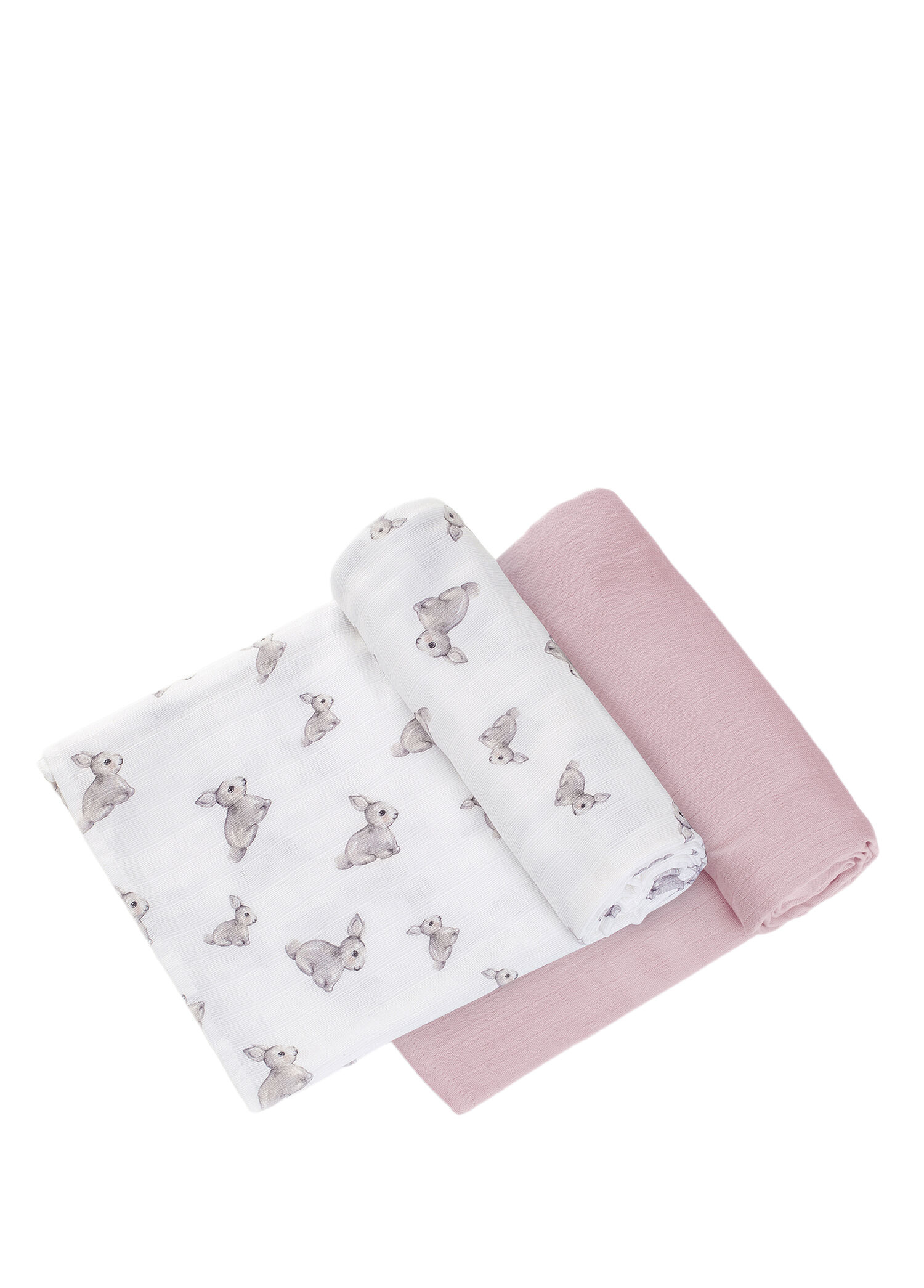 Iconique Lapin ve Innocent Pink 2’li Müslin Bebek Örtüsü 100 x 100 cm