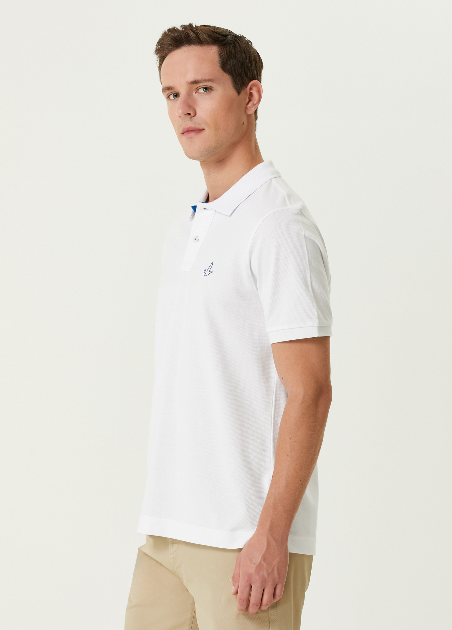 Comfort Fit Beyaz Polo Yaka T-shirt_3