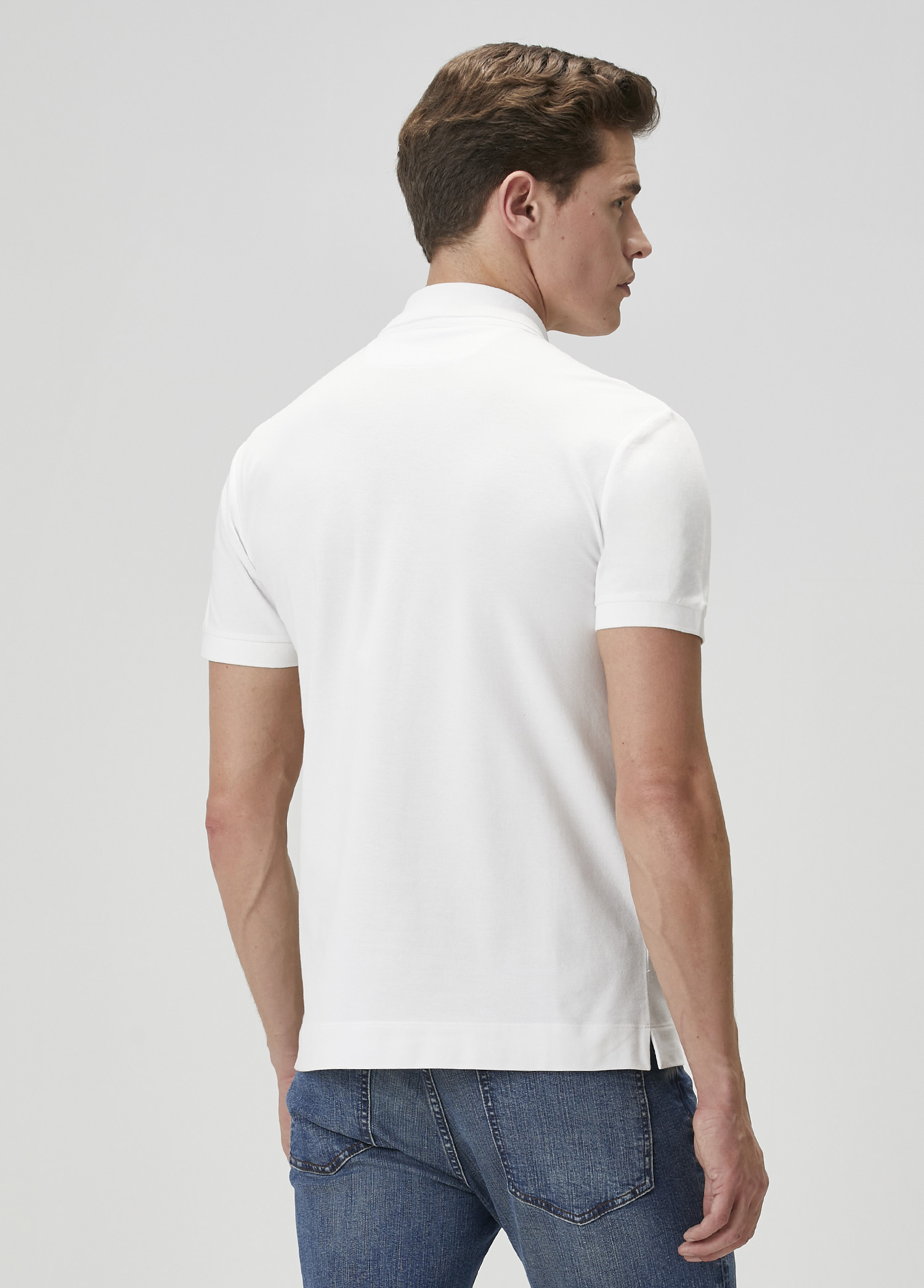 Beyaz Kaz Logolu Polo T-shirt_4