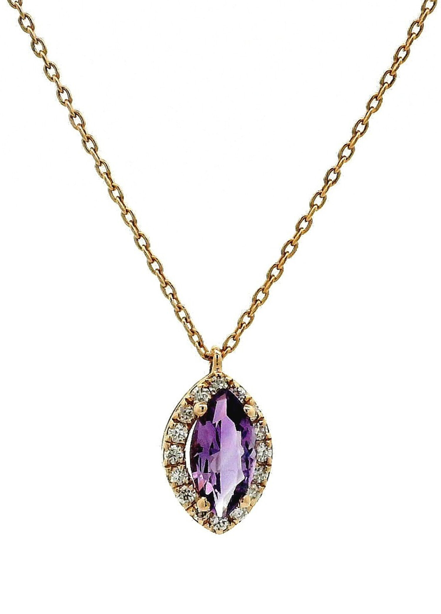 Gilda Amethyst Pırlantalı Kadın Altın Kolye