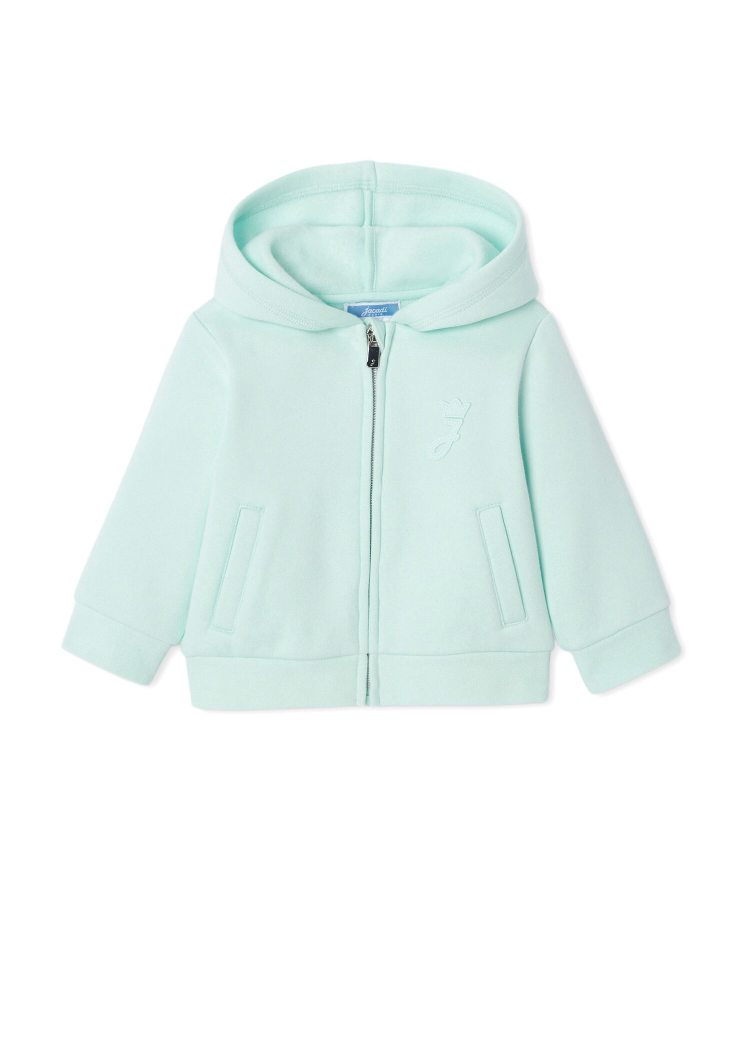 Su Yeşili Fermuarlı Kapüşonlu Erkek Bebek Sweatshirt