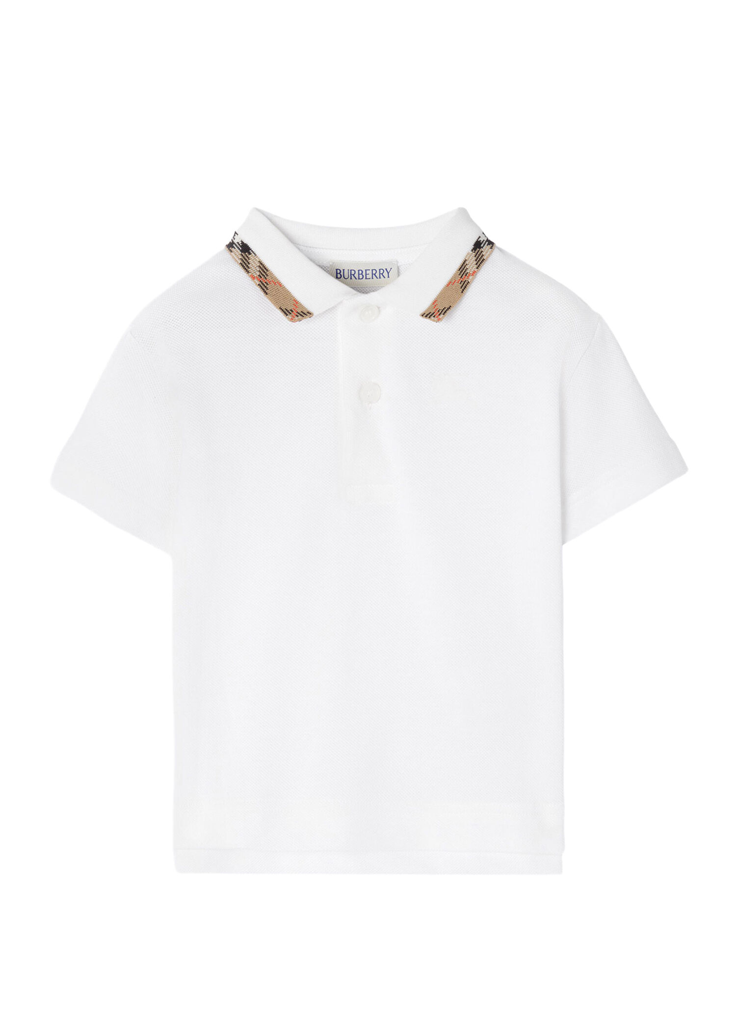 Burberry - Johane White Polo Collar Short Sleeve Unisex Kids T-Shirt