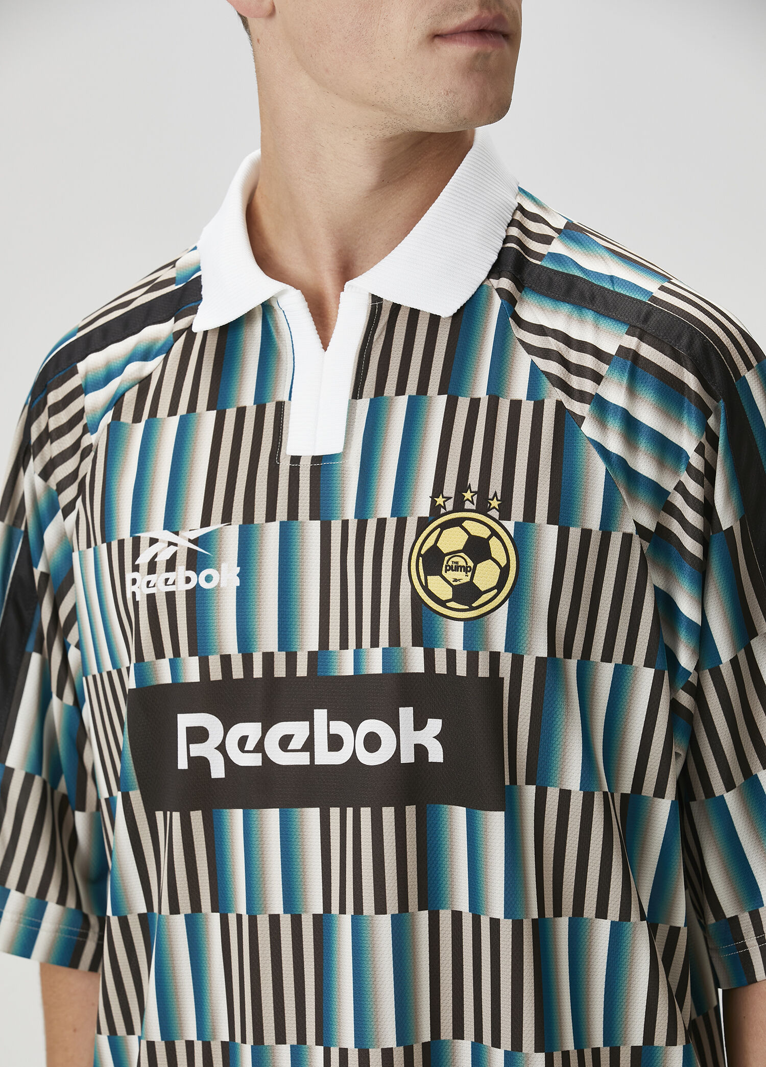 Reebok - Soccer Desenli Polo T-shirt - Kahverengi