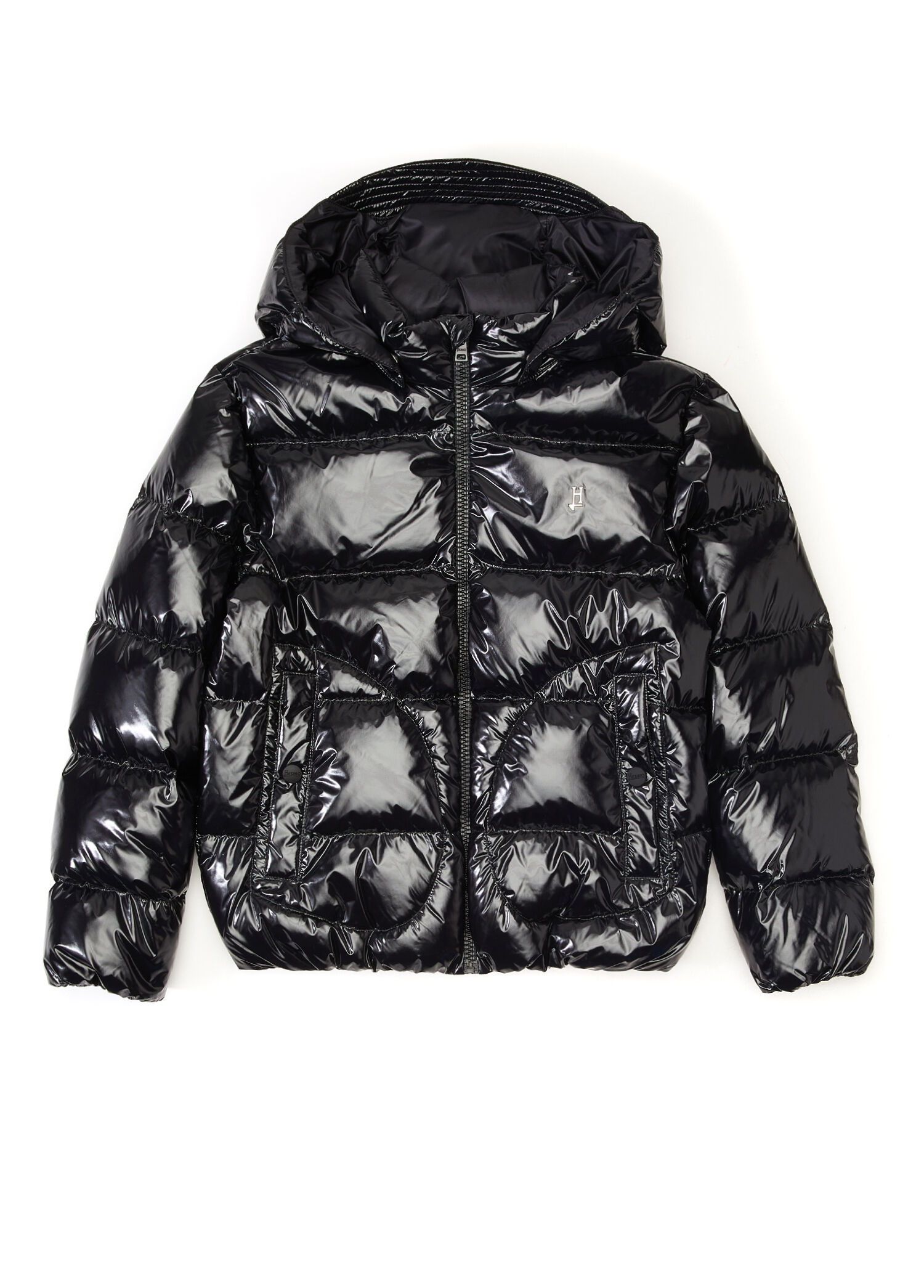 Siyah Kapitoneli Çocuk Puffer Mont
