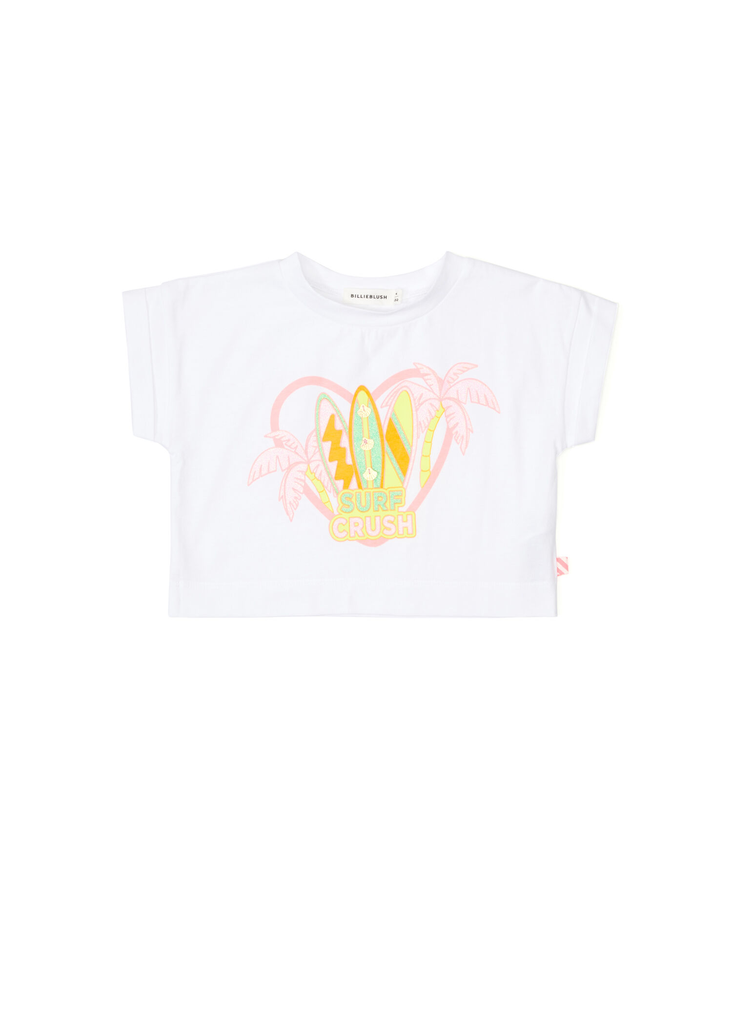 Beyaz Simli Grafik Baskılı Kız Çocuk T-shirt
