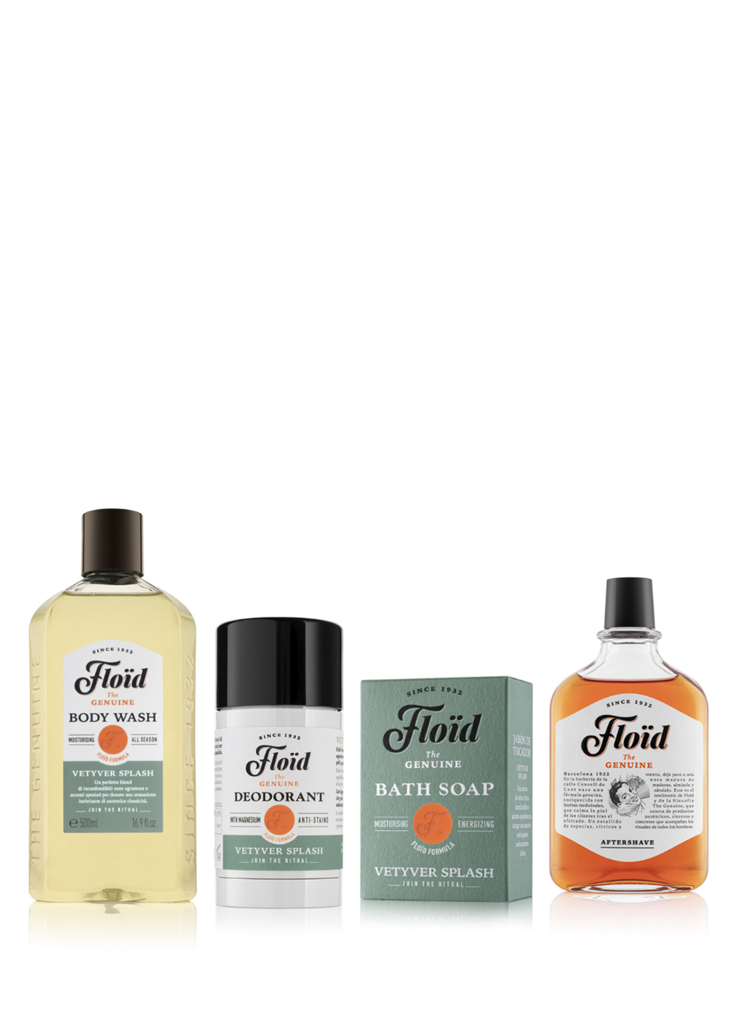 Vetyver Splash Tıraş Sonrası Losyon + Deodorant + Duş Jeli + Banyo Sabunu Erkek Bakım Seti