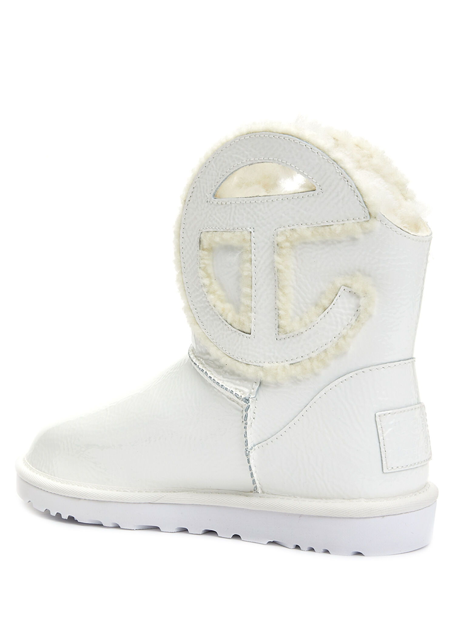 Ugg - X Telfar Logo Mini Crinkle Kadın Deri Bot - Beyaz