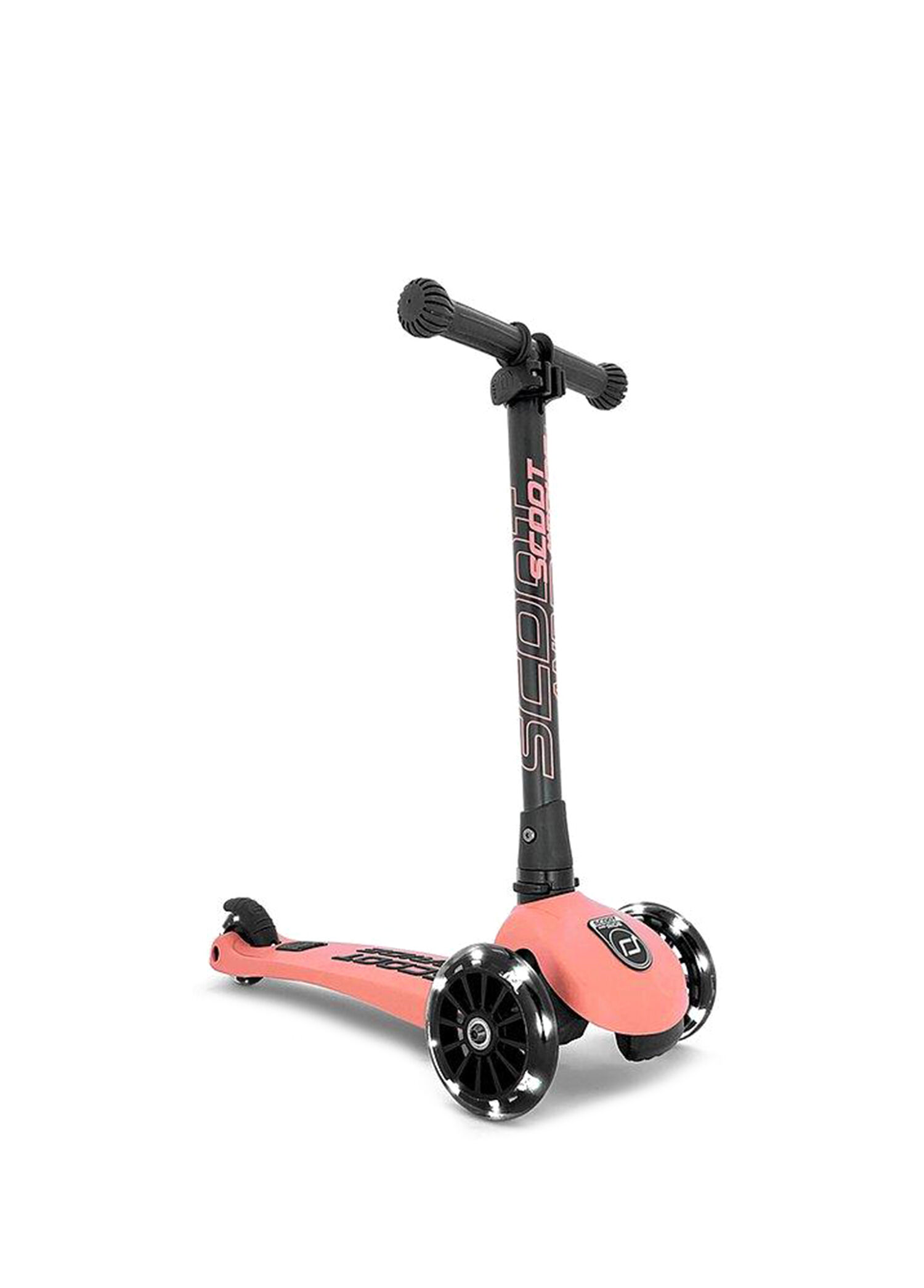 Highwaykick 3 Kavuniçi Rengi LED Işıklı Katlanabilir Ayarlanabilir Direksiyonlu 3 Tekerlekli 3-6 Yaş Çocuk Scooter