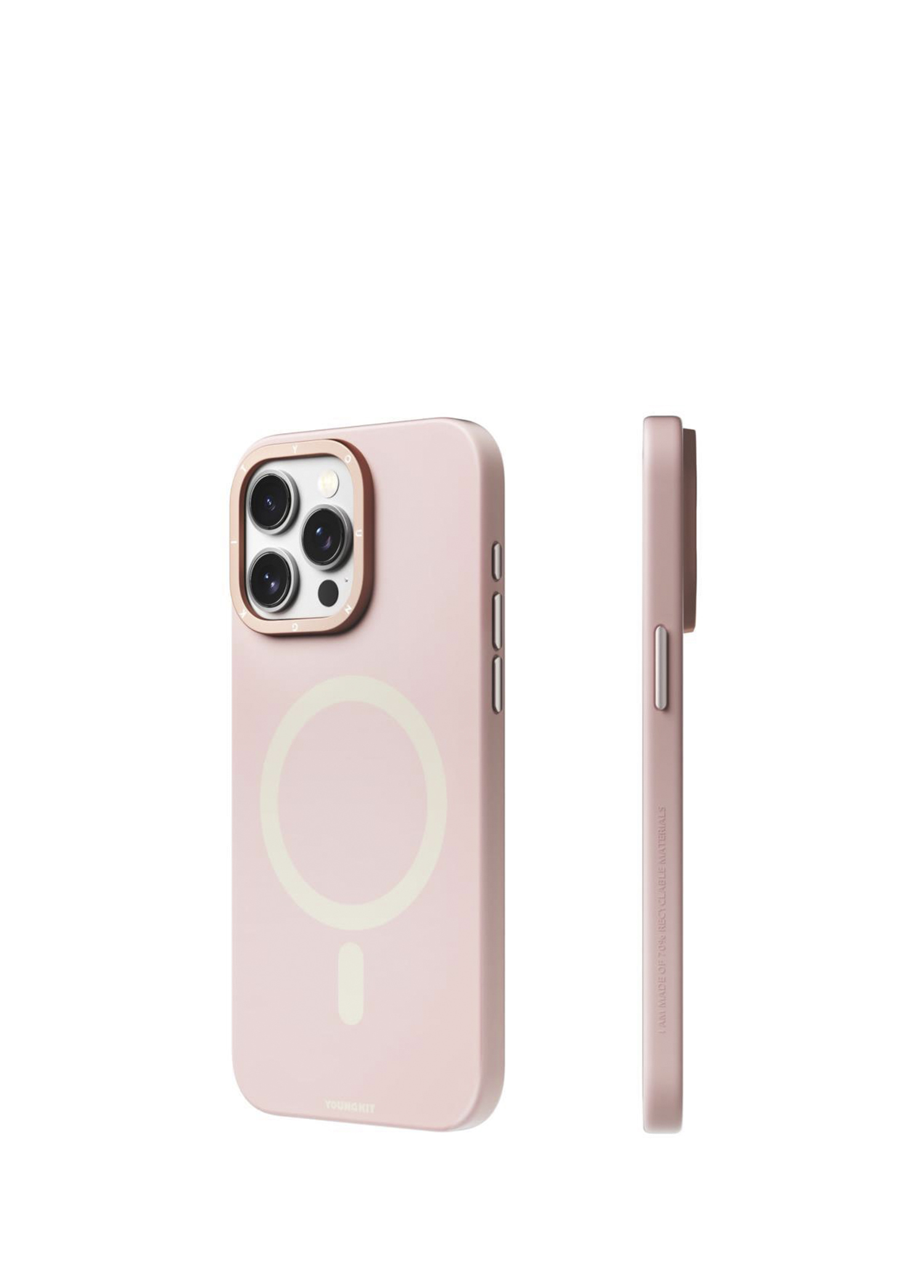 Velvet Pembe iPhone 14 Pro Magsafe Uyumlu Kılıf