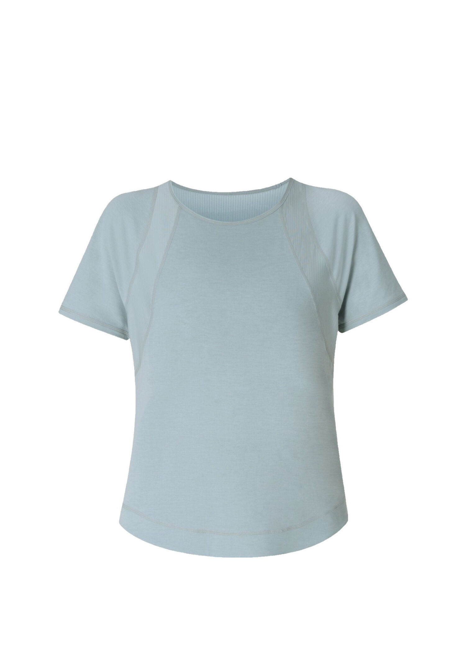 Breathe Easy Mesh Mavi Kısa Kollu Kadın T-shirt