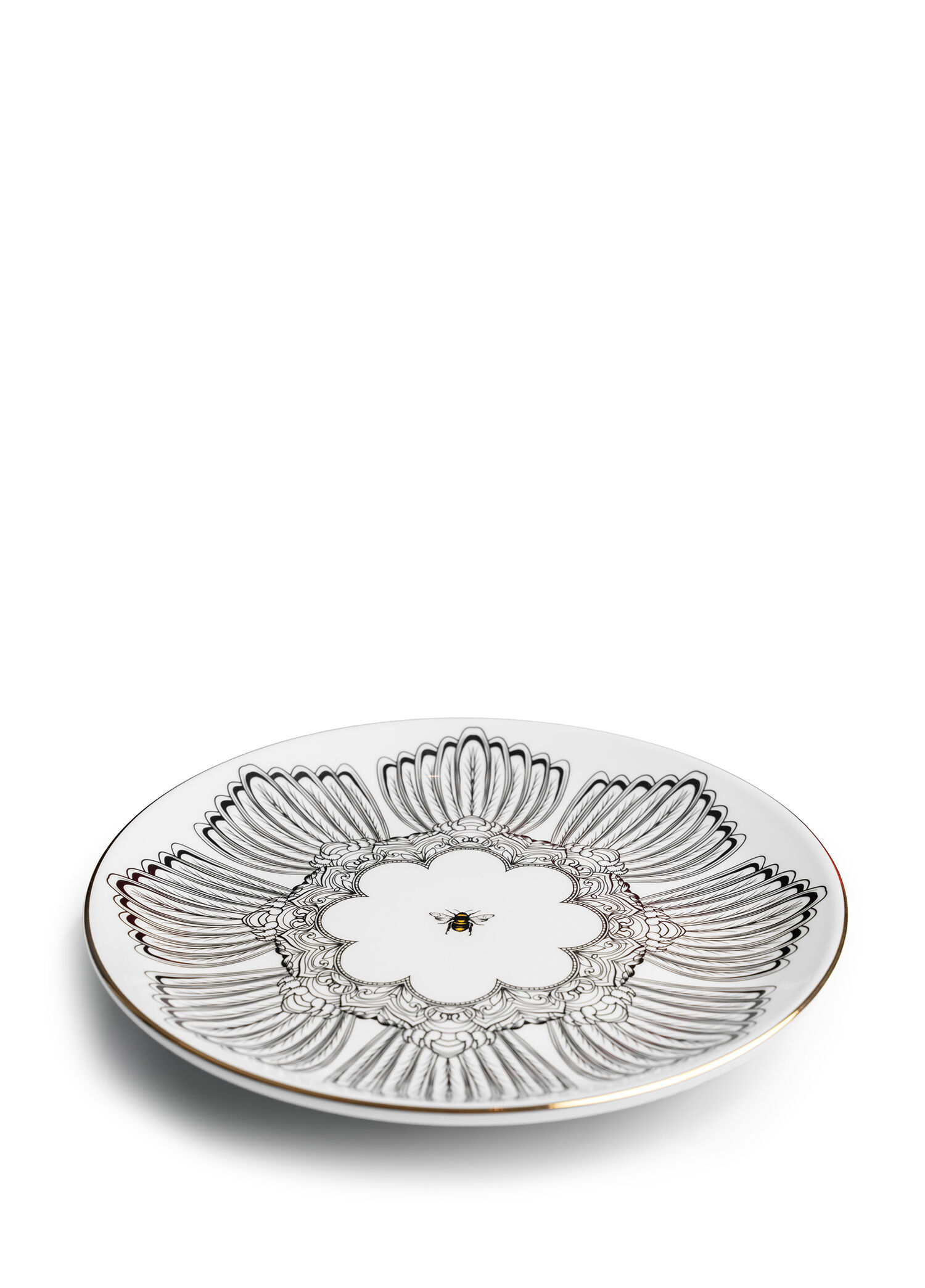 P Some Home Istanbul Bee Happy Collection Ari Desenli Porselen Servis Tabagi 28 Cm