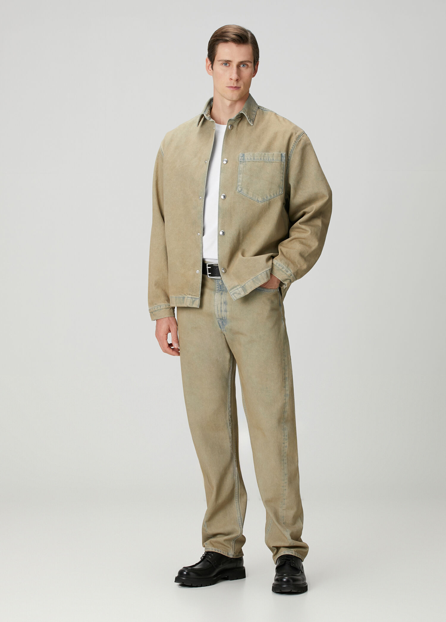 P 7 For All Mankind Twisted Modern Straight Bej Jean Pantolon