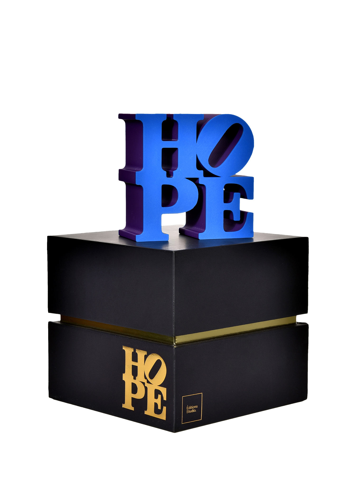 Robert Indiana Hope Small Mavi Mor Heykel