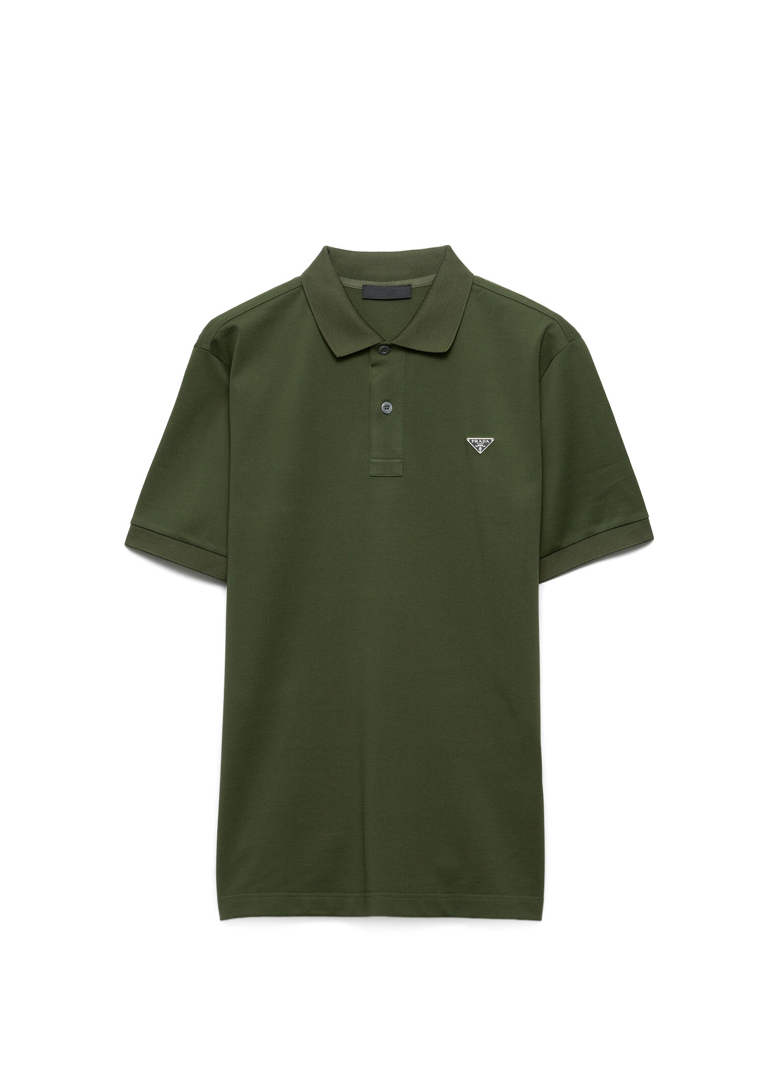 Prada Yeşil Erkek Yeşil Pike Polo Yaka Kısa Kollu Erkek T-Shirt