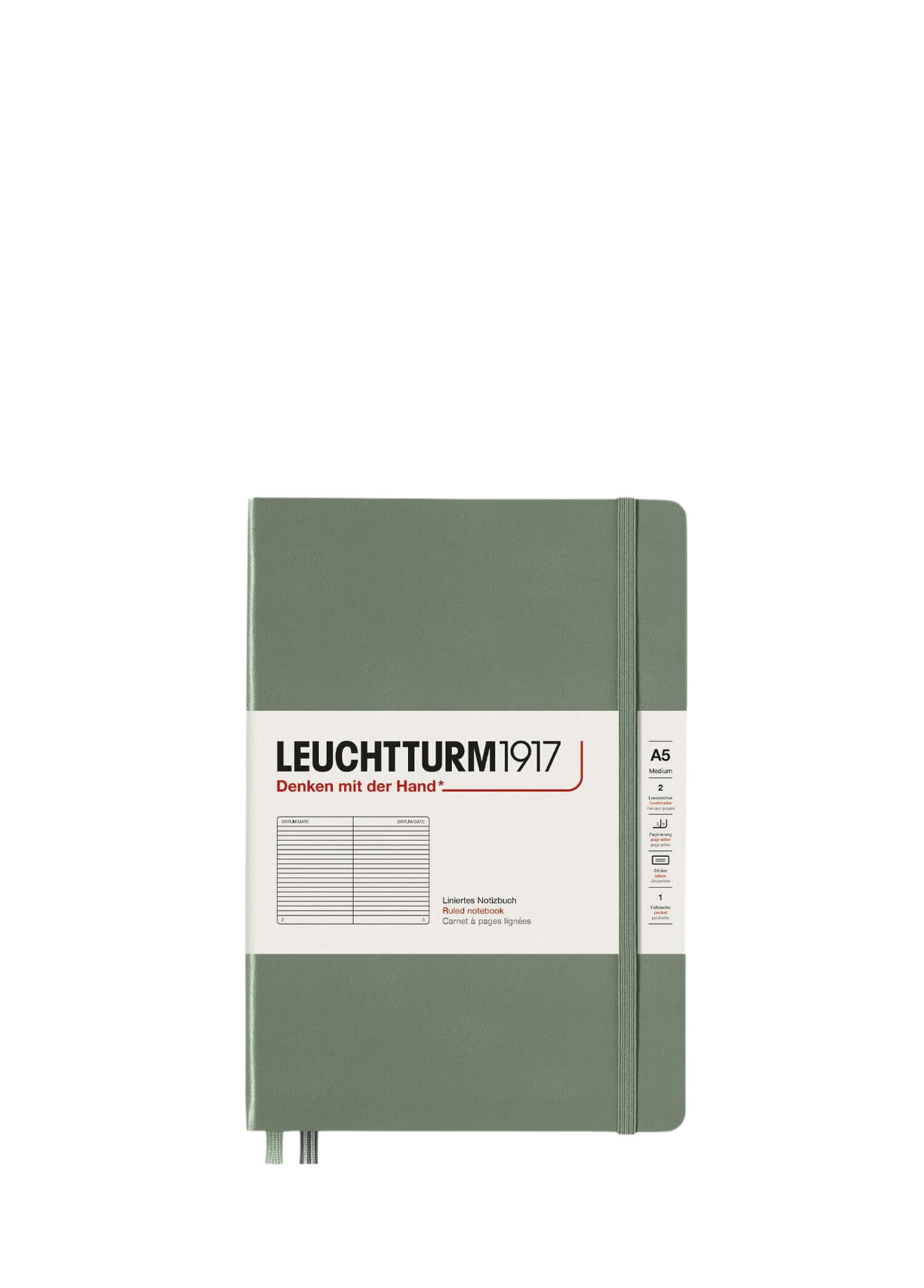Leuchtturm 1917 - Olive Medium A5 Hard Cover Lined Notebook