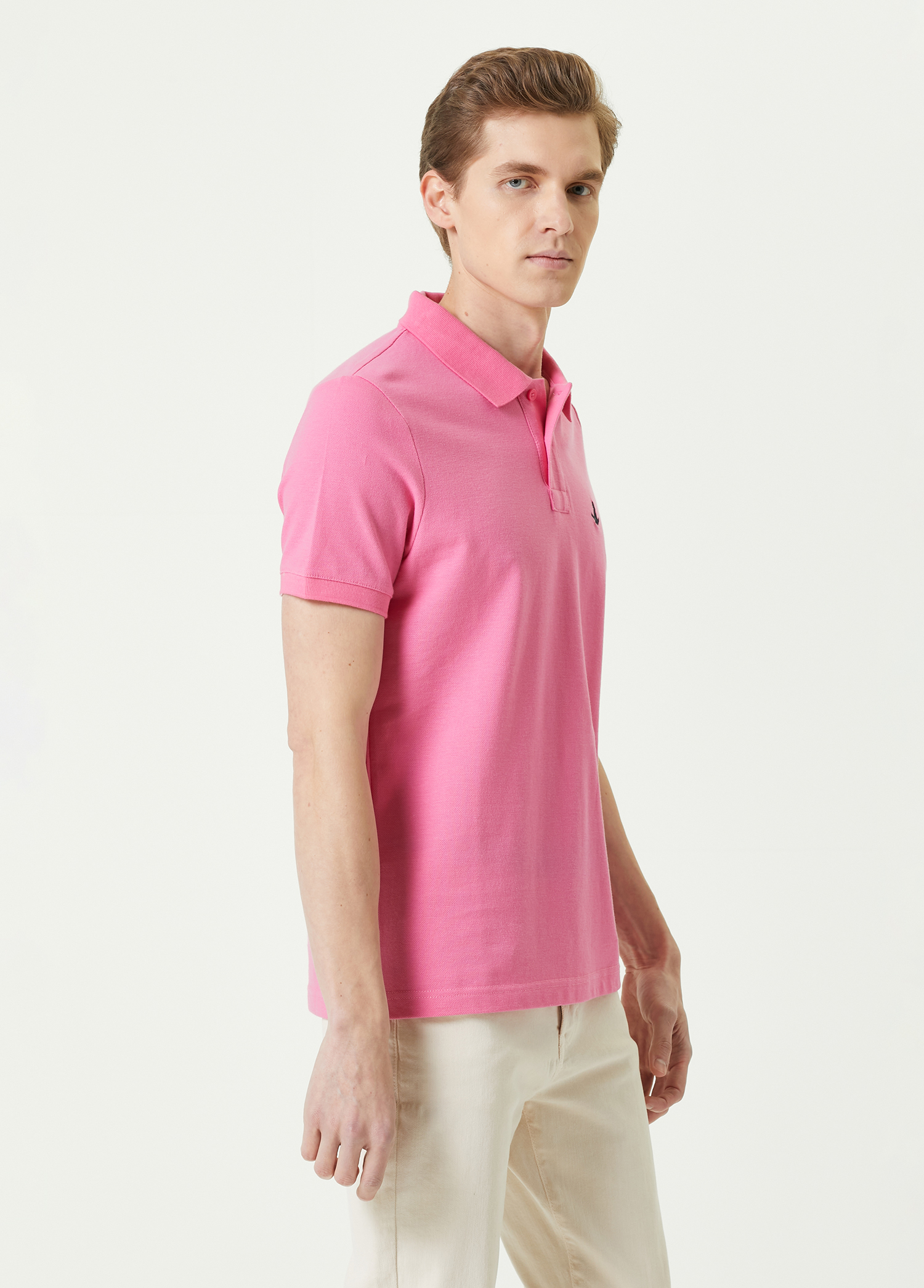 Comfort Fit Pembe Polo Yaka T-shirt_2