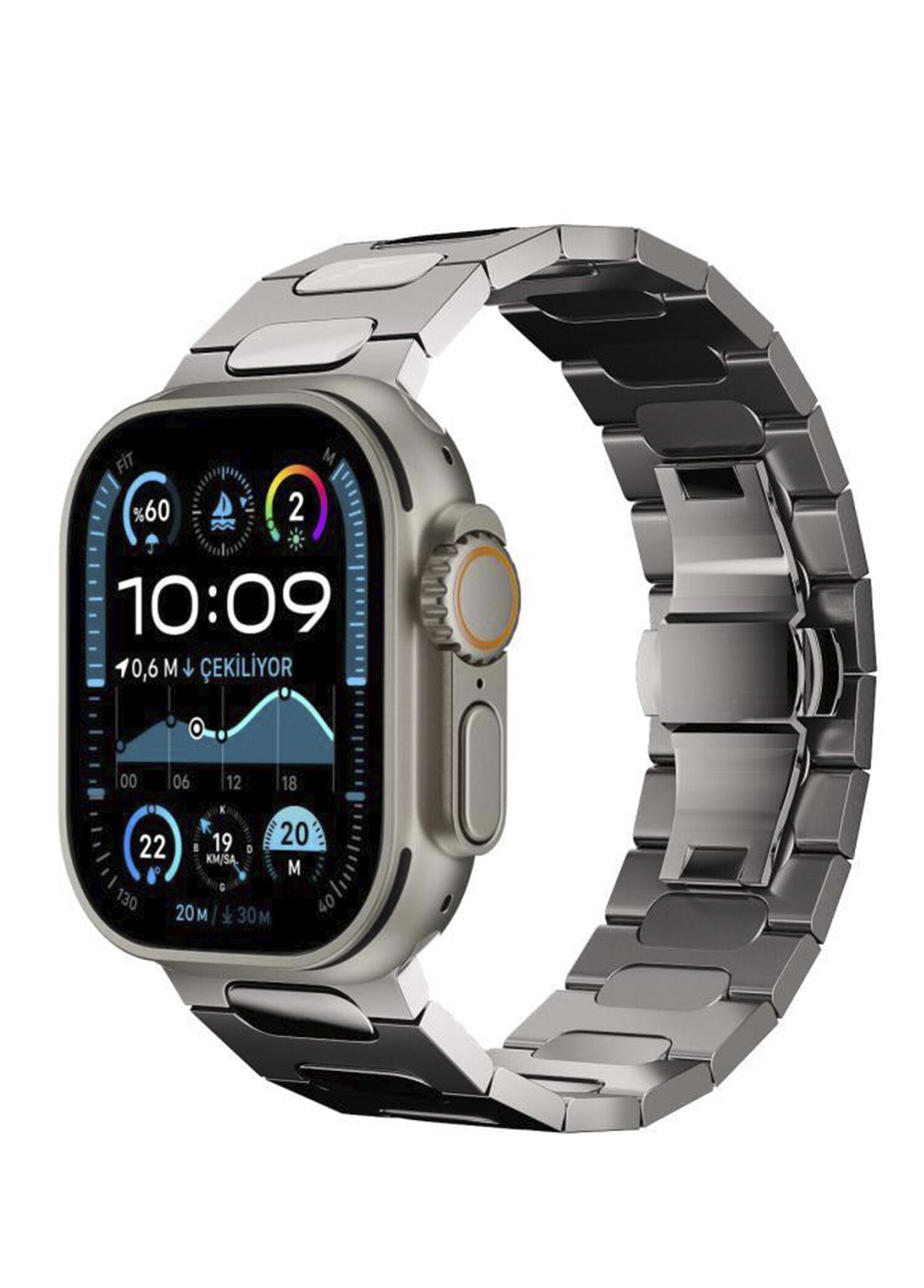 Titanova Naturel Apple Watch Uyumlu Titanyum Akıllı Saat Kordon