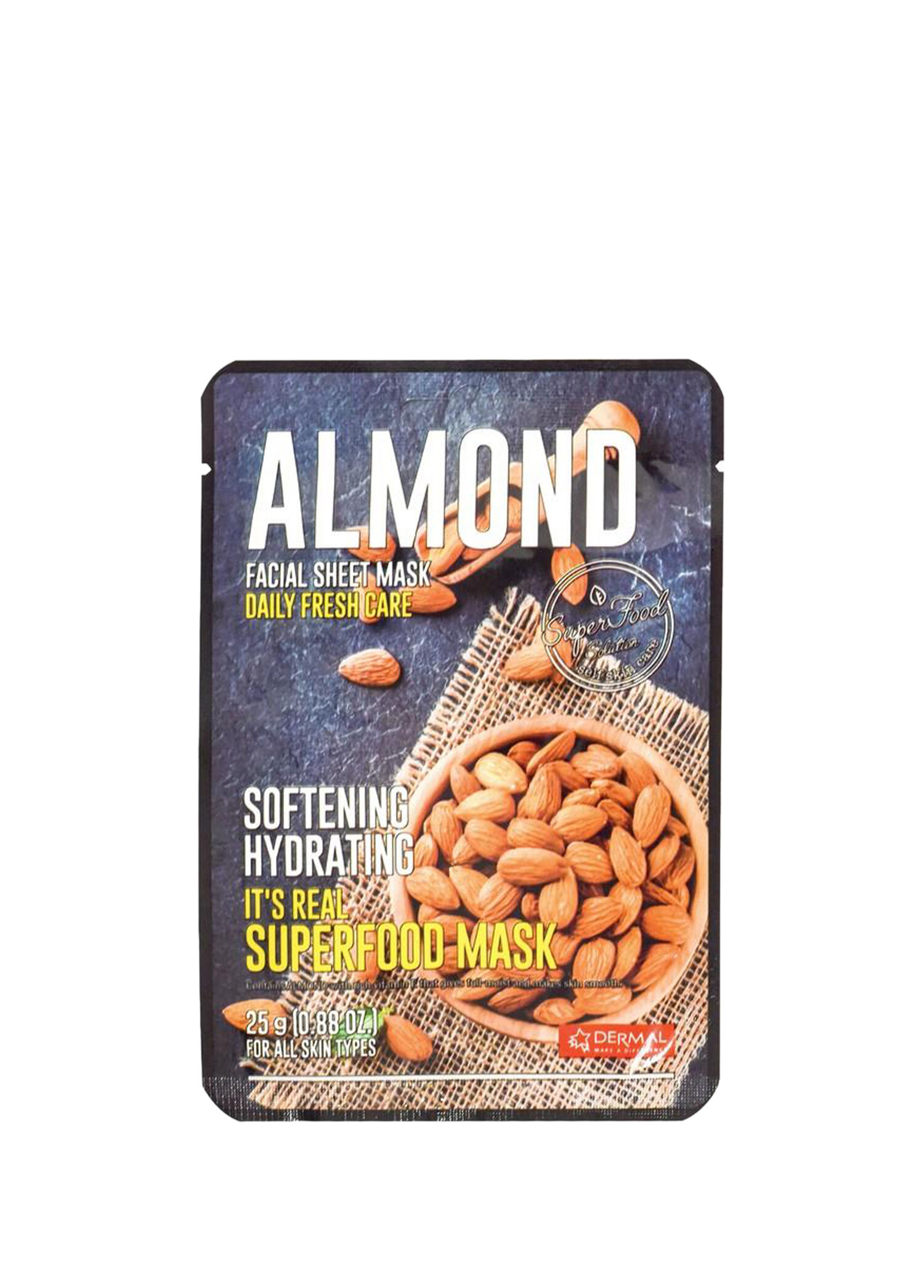 Almond Facial Sheet Mask Nemlendici ve Yumuşatıcı Badem Yüz Maskesi 25 gr