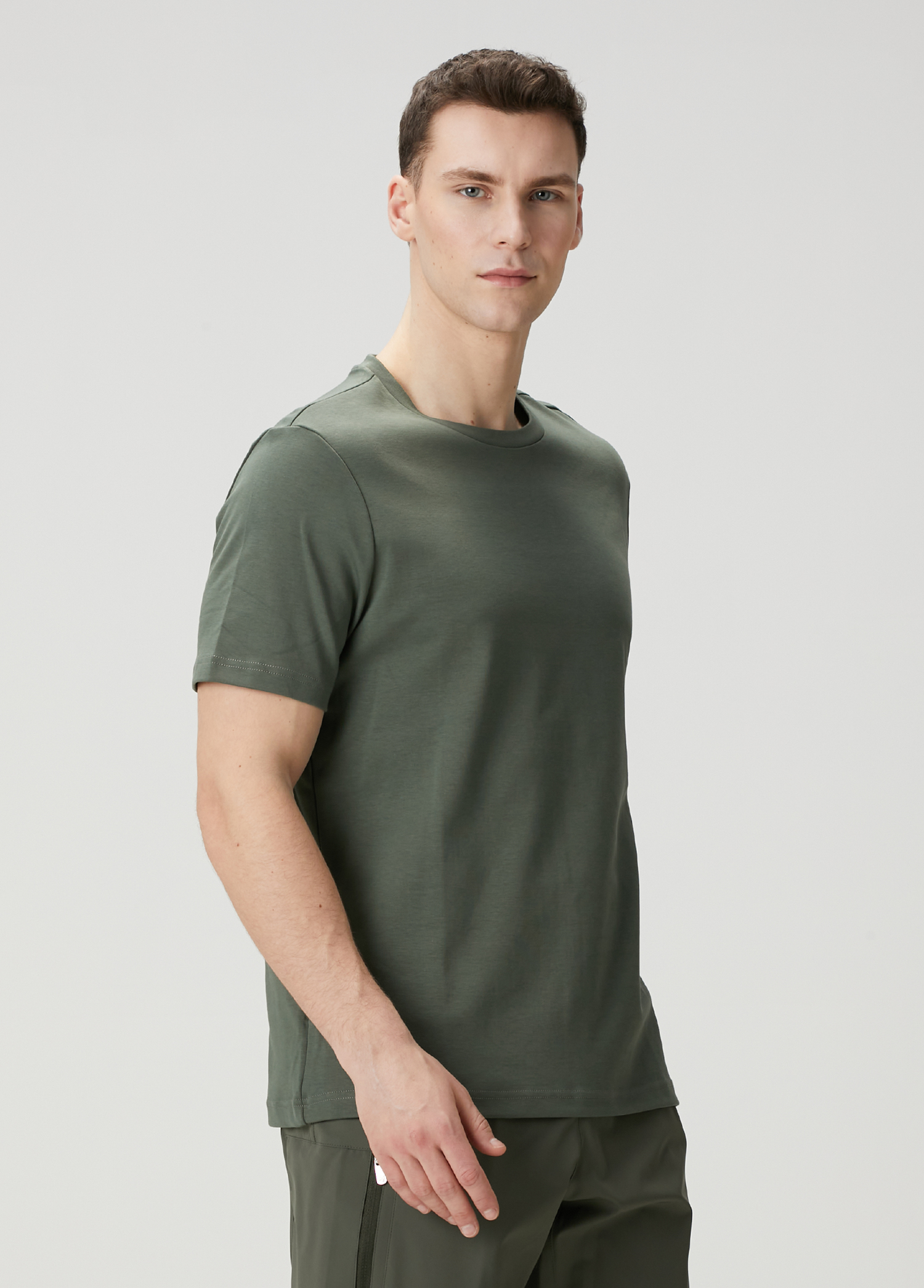 Regular Fit Haki Interlok T-shirt_1