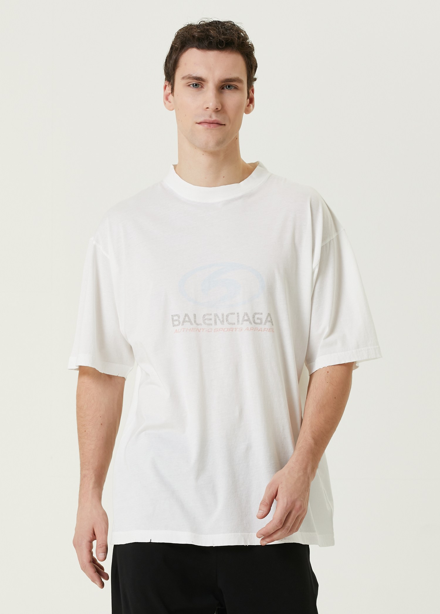 Surfer Beyaz Logo Baskılı T-shirt