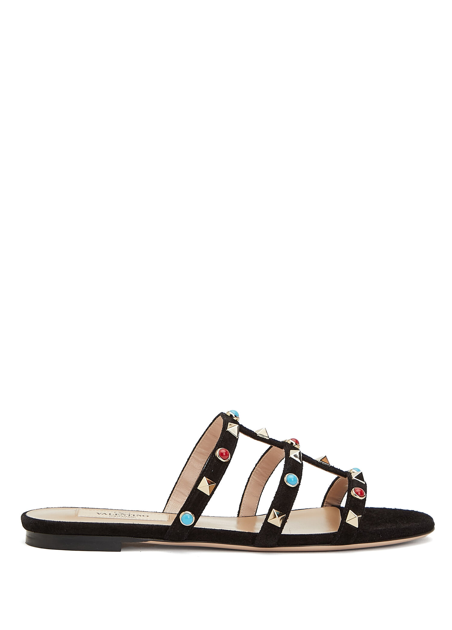 Rockstud Siyah Kadın Deri Terlik