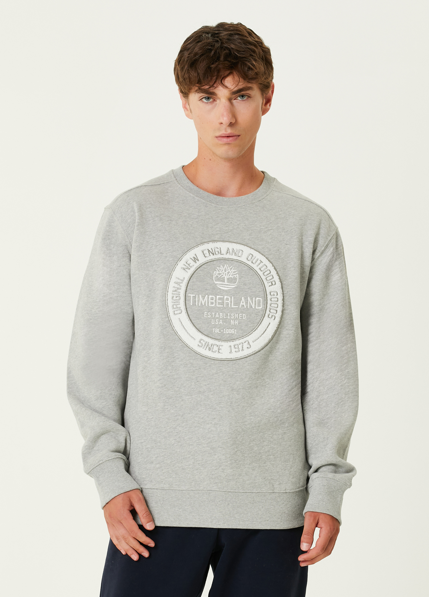 LS Elevated Gri Logo Nakışlı Sweatshirt