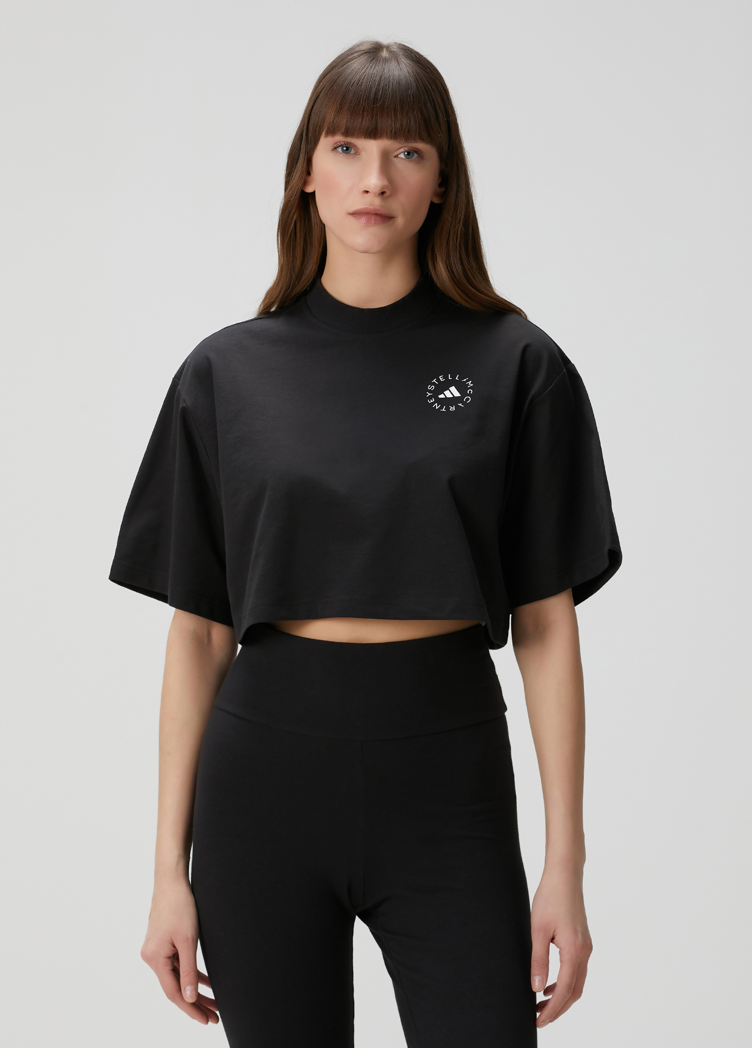 by Stella Mccartney Siyah Crop T-shirt