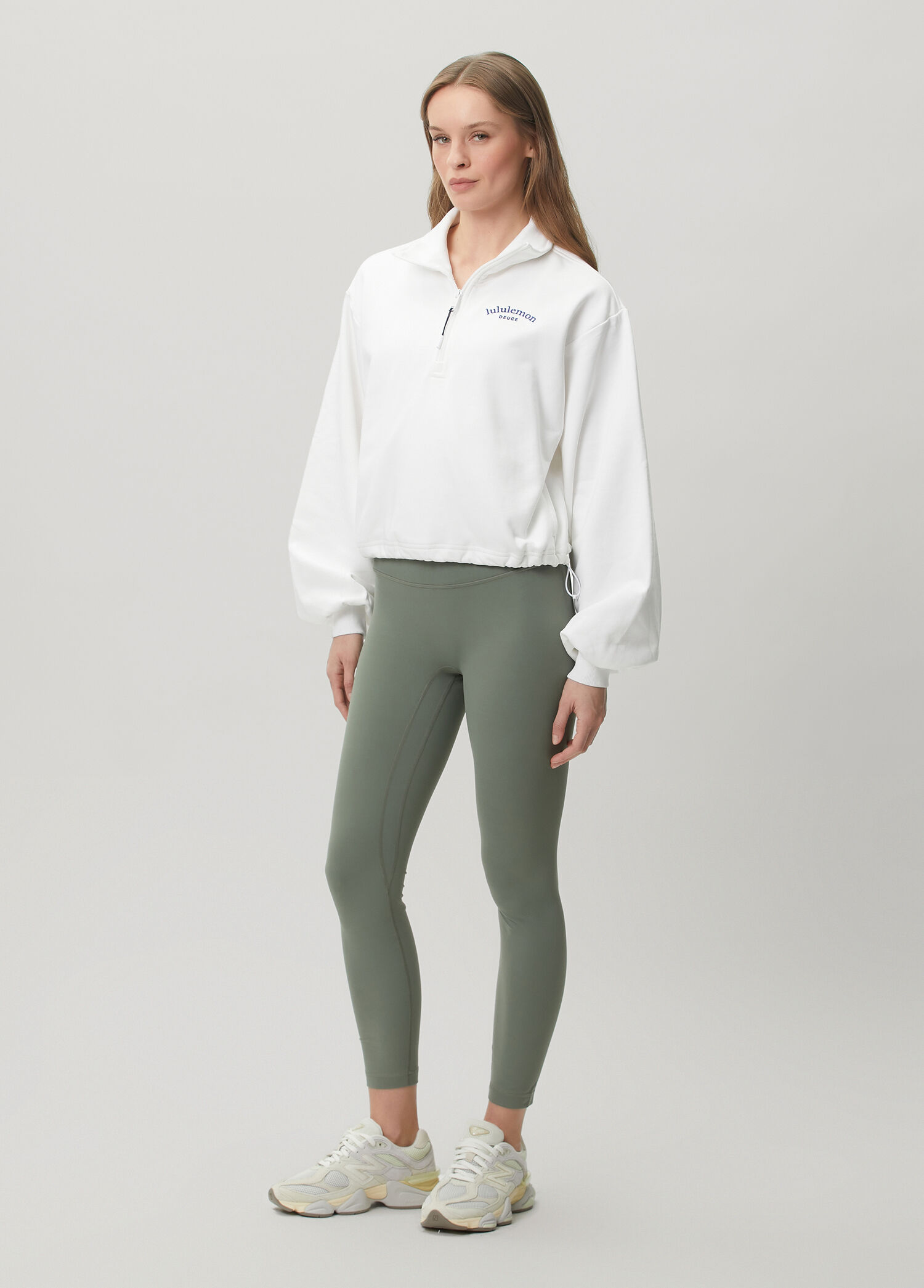 lululemon Beyaz Kadın Cotton Terry Tennis Half Zip Beyaz