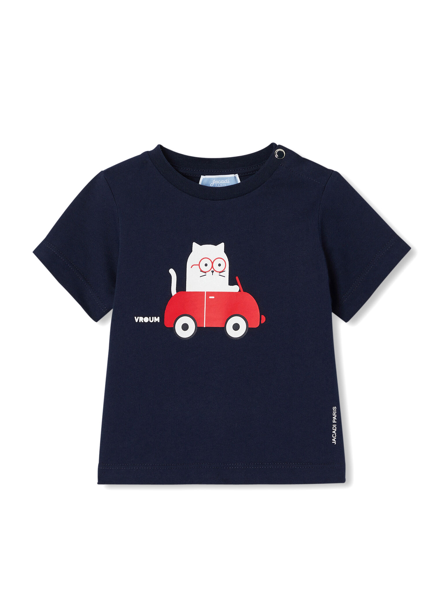 Lacivert Pamuklu Kısa Kollu Erkek Bebek T-shirt