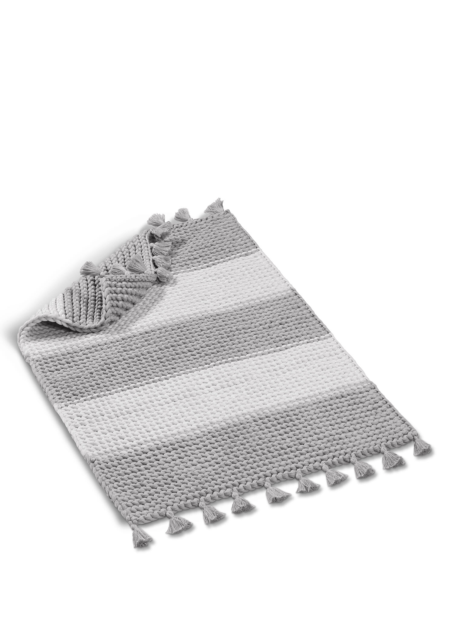 Viona El Yapımı Ivory Gray Pamuk Banyo Paspası 55 x 90 cm