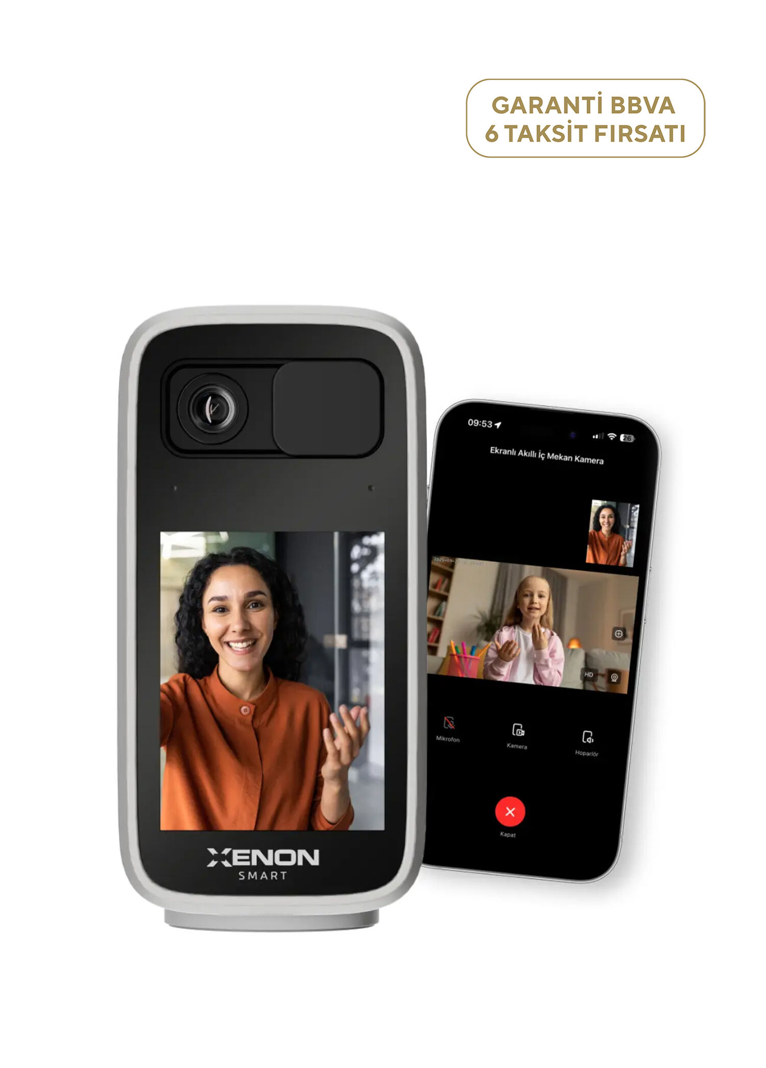 Mobil Kontrol WiFi  360° Hareket Takip 2.5K 4MP Ekranlı Ev Kamerası X7208