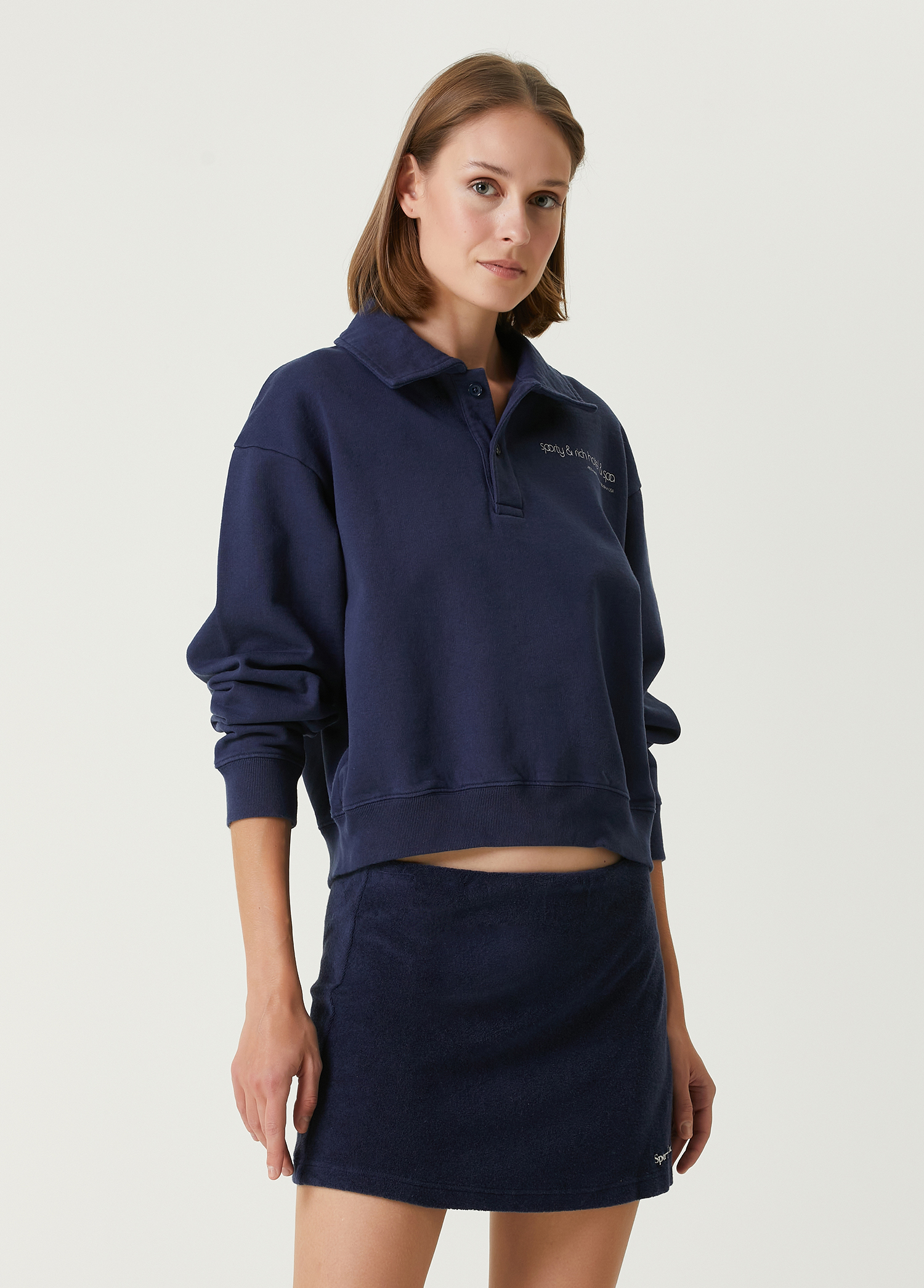 Lacivert Polo Sweatshirt