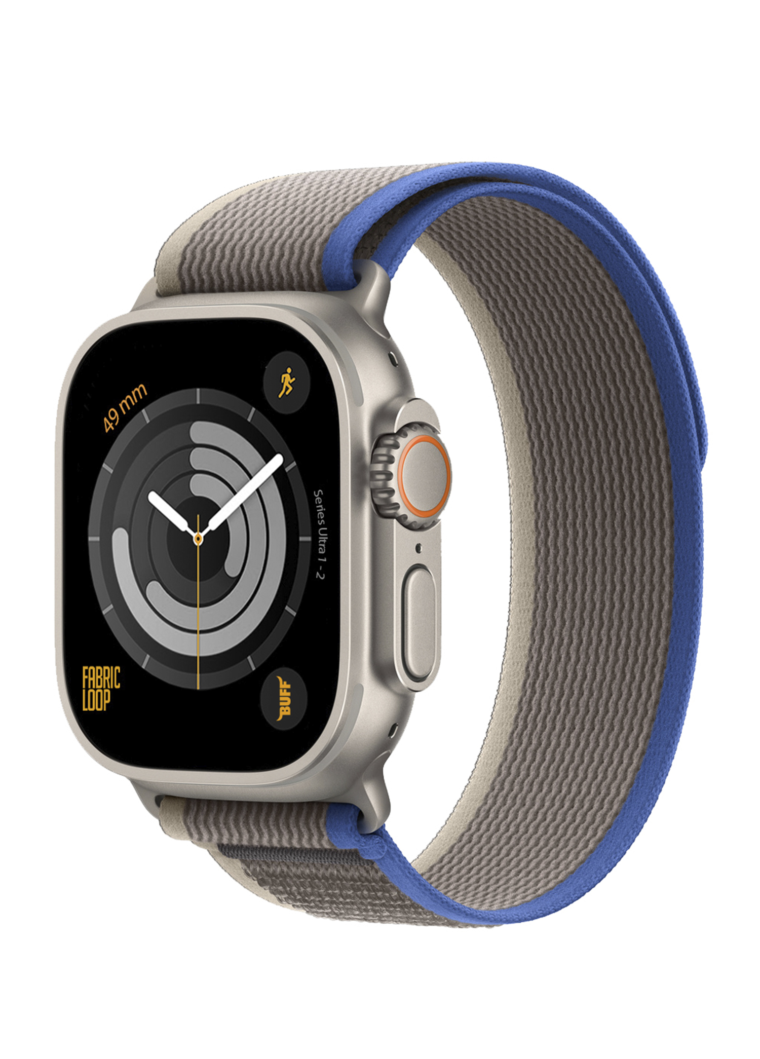 Apple Watch Fabric Loop Band 49mm Gray Blue Ultra Kayış