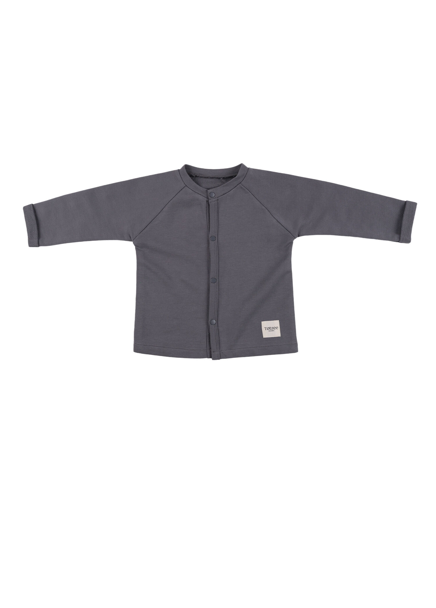Antrasit Gri Çıtçıtlı Uzun Kollu Unisex Bebek Body